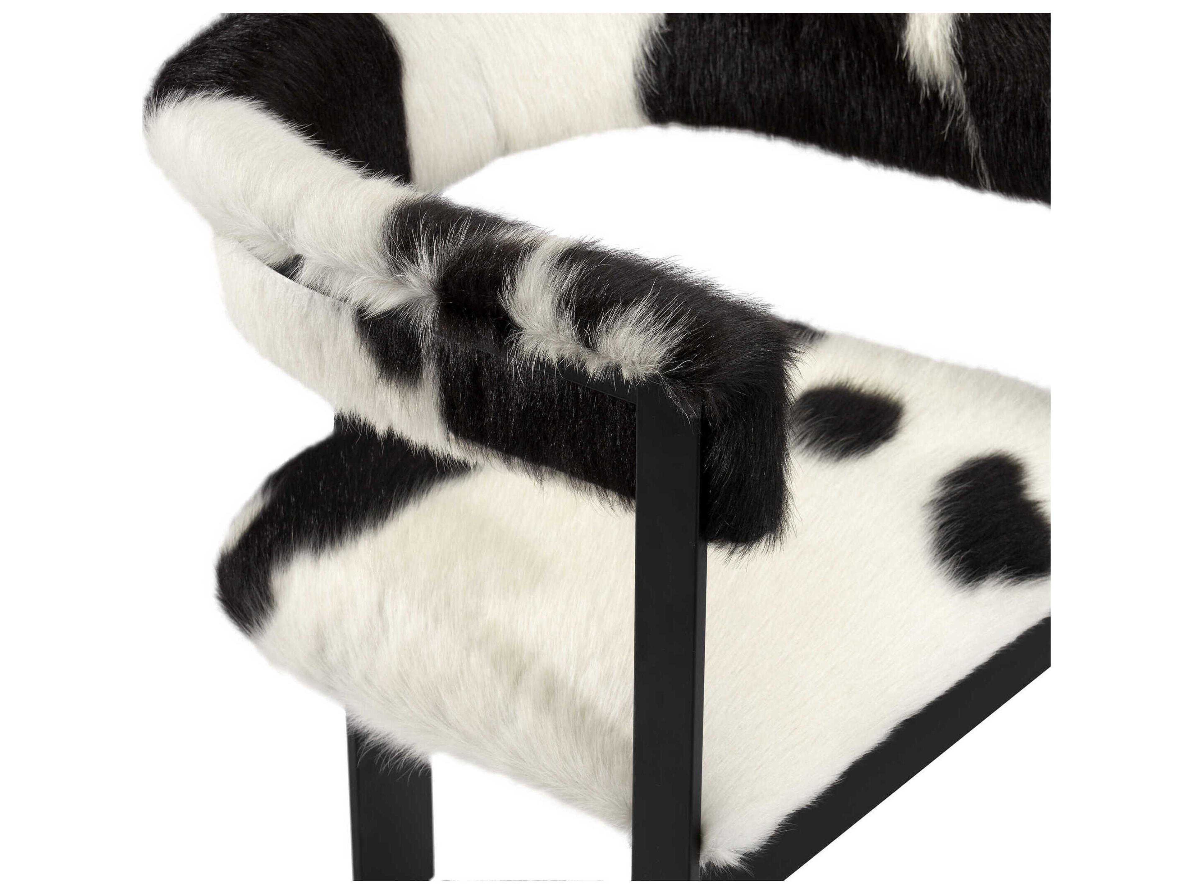 Interlude Home Darcy Leather Black Upholstered Arm Dining Chair