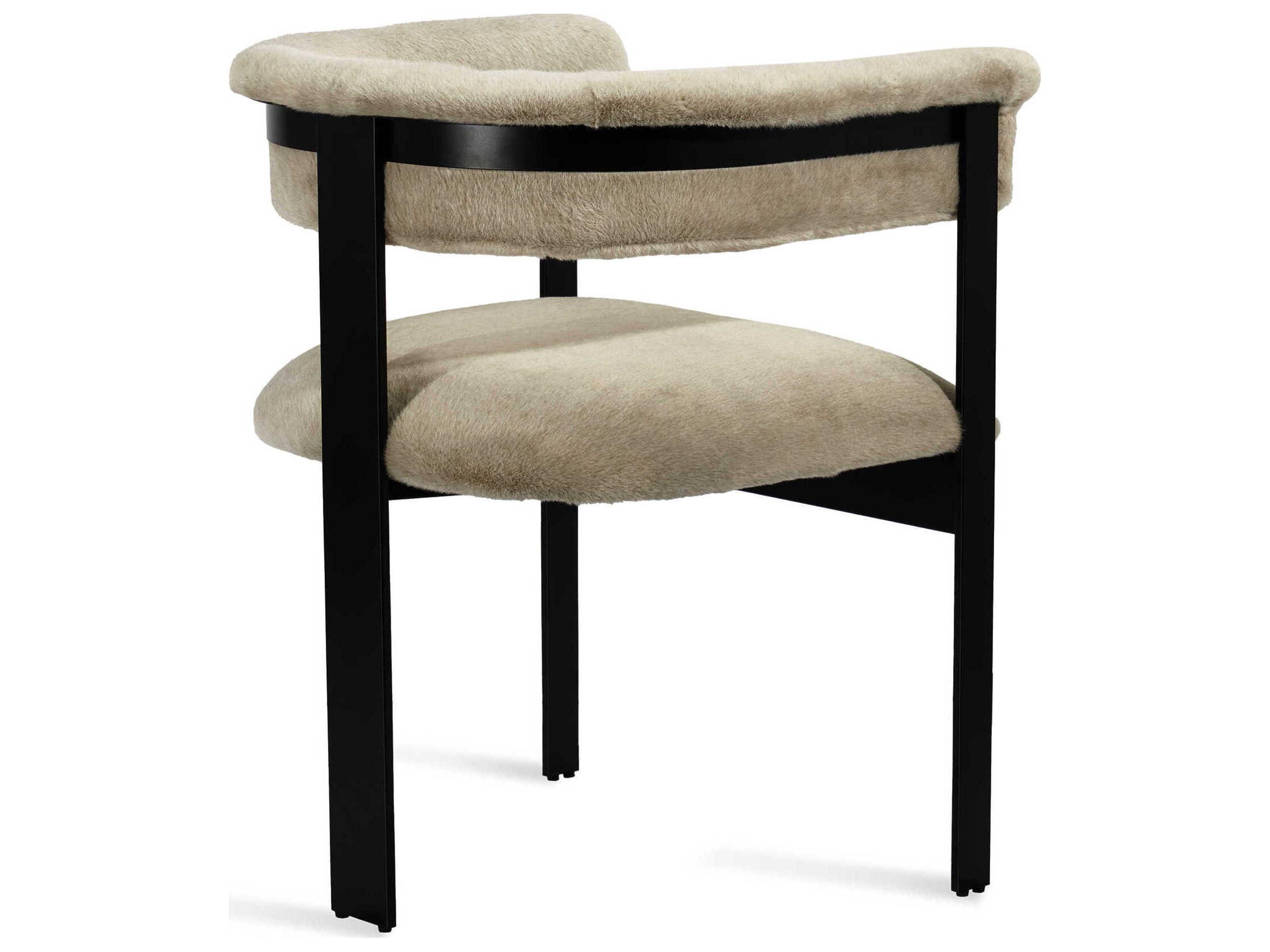 Interlude Home Darcy Fur Beige Arm Dining Chair