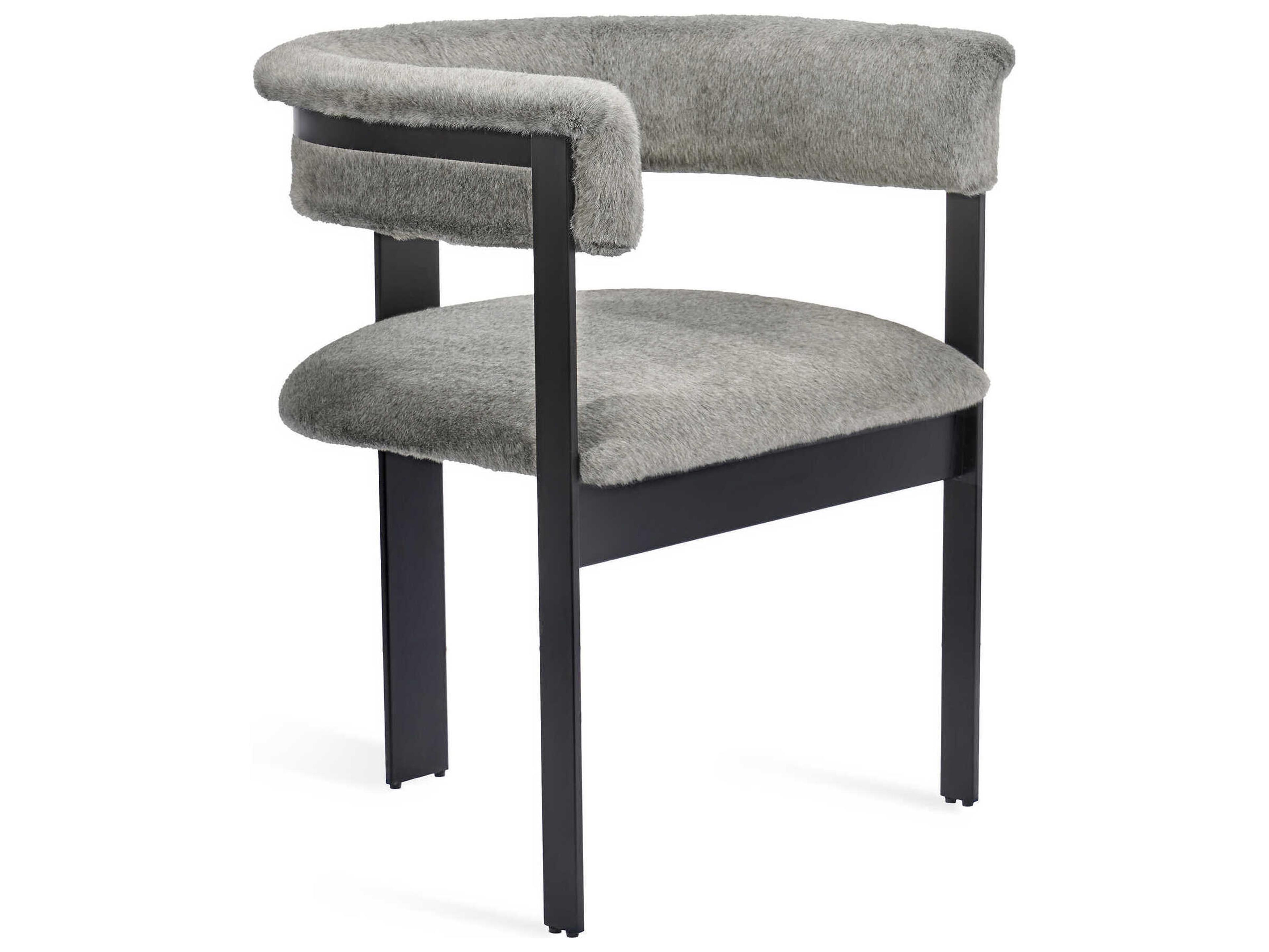 Darcy Fur Black Arm Dining Chair