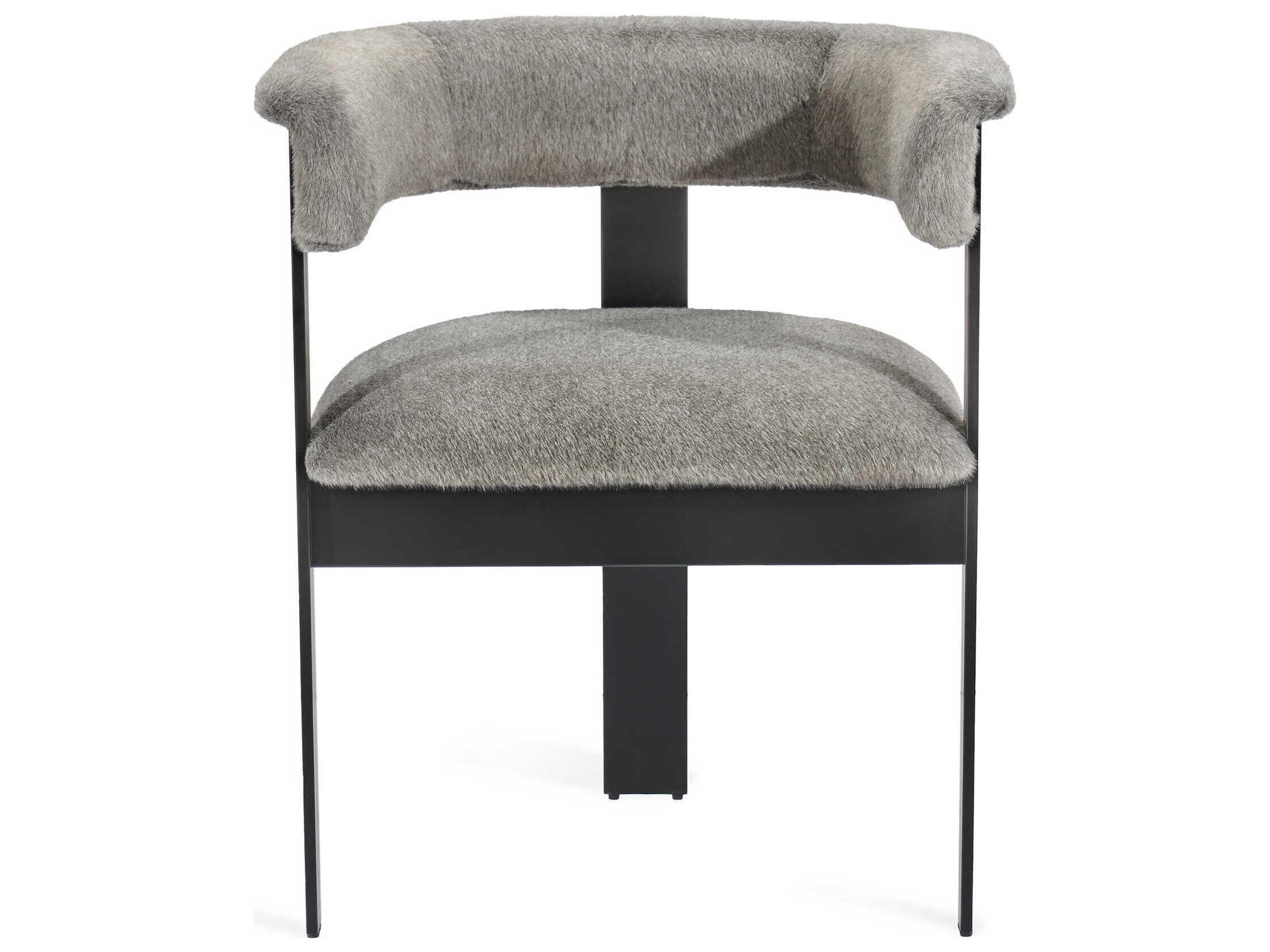 Interlude Home Darcy Fur Black Arm Dining Chair