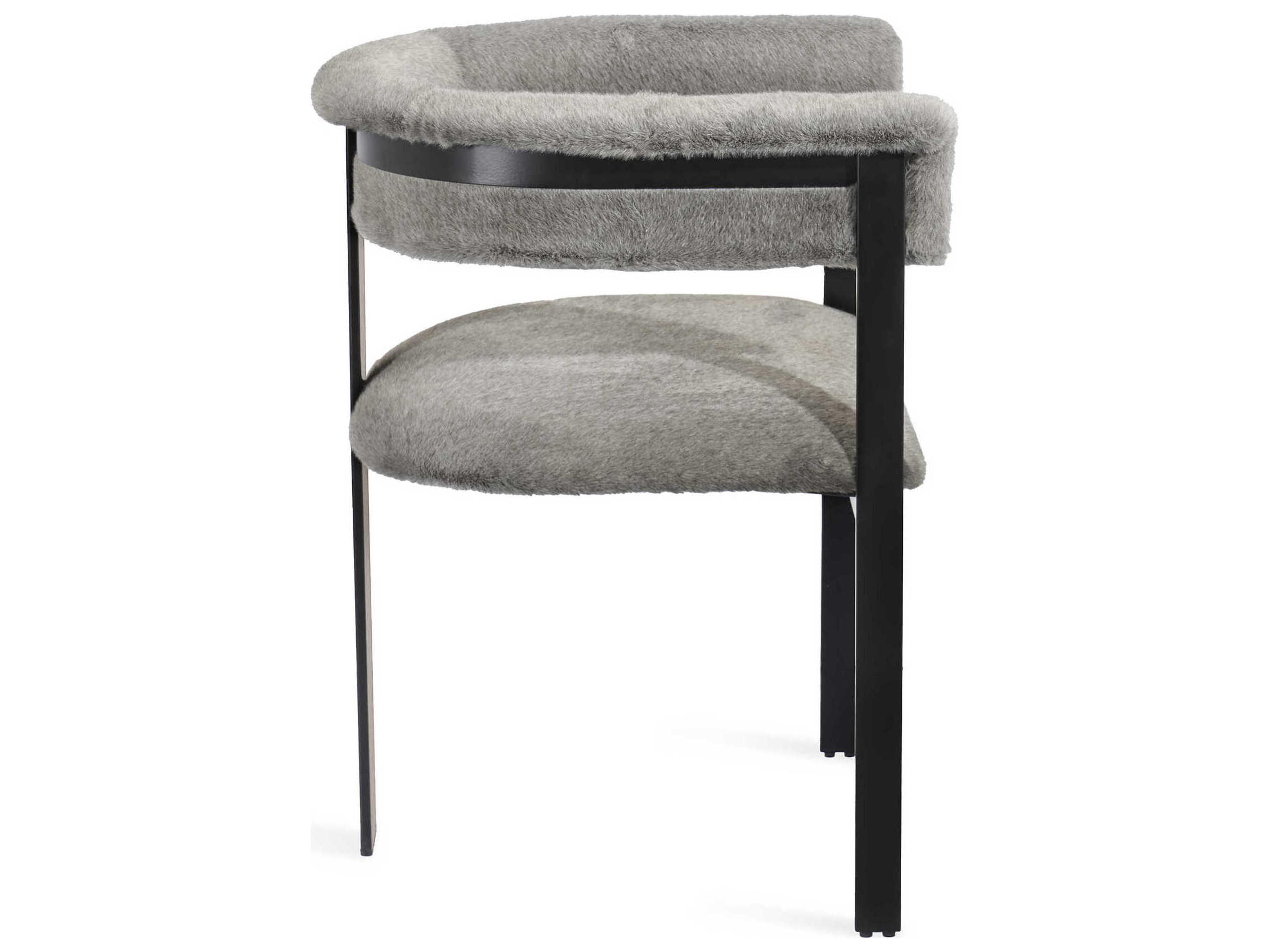 Interlude Home Darcy Fur Black Arm Dining Chair