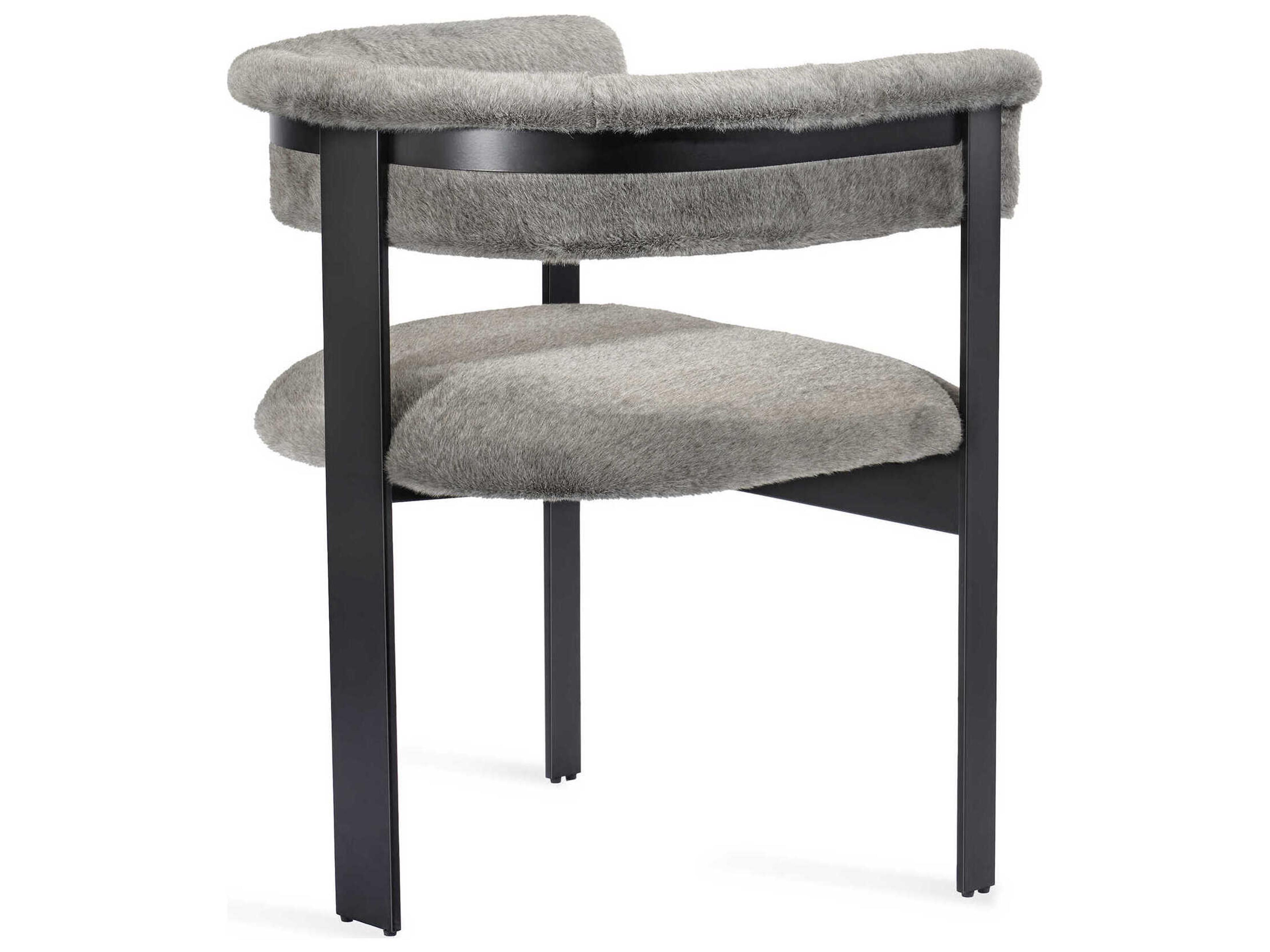 Interlude Home Darcy Fur Black Arm Dining Chair