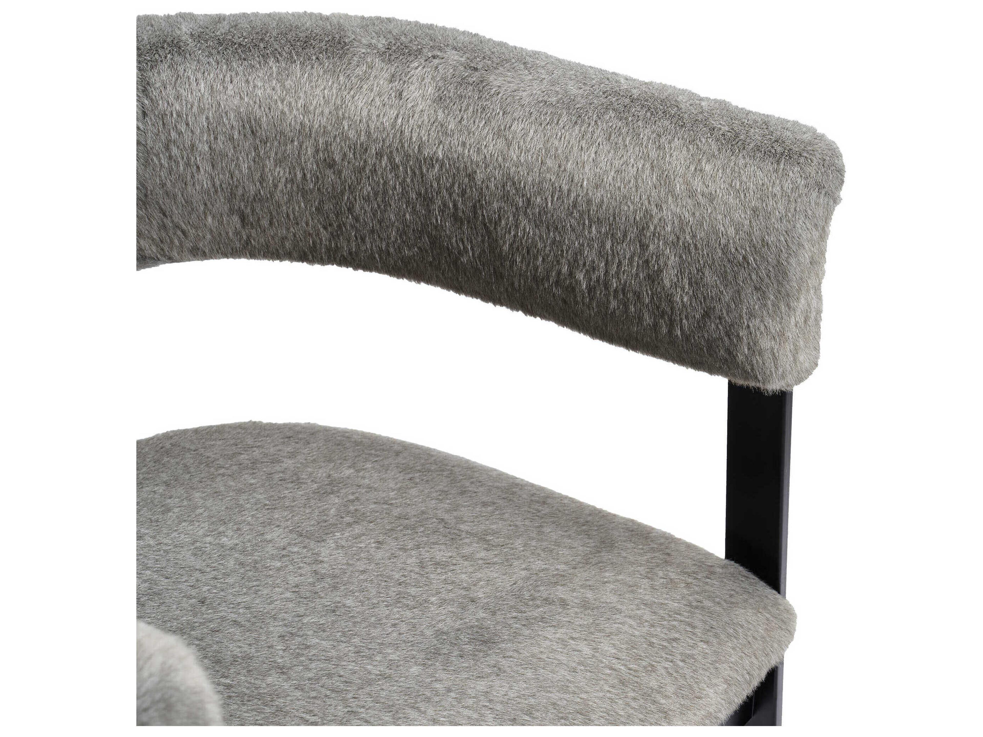 Interlude Home Darcy Fur Black Arm Dining Chair