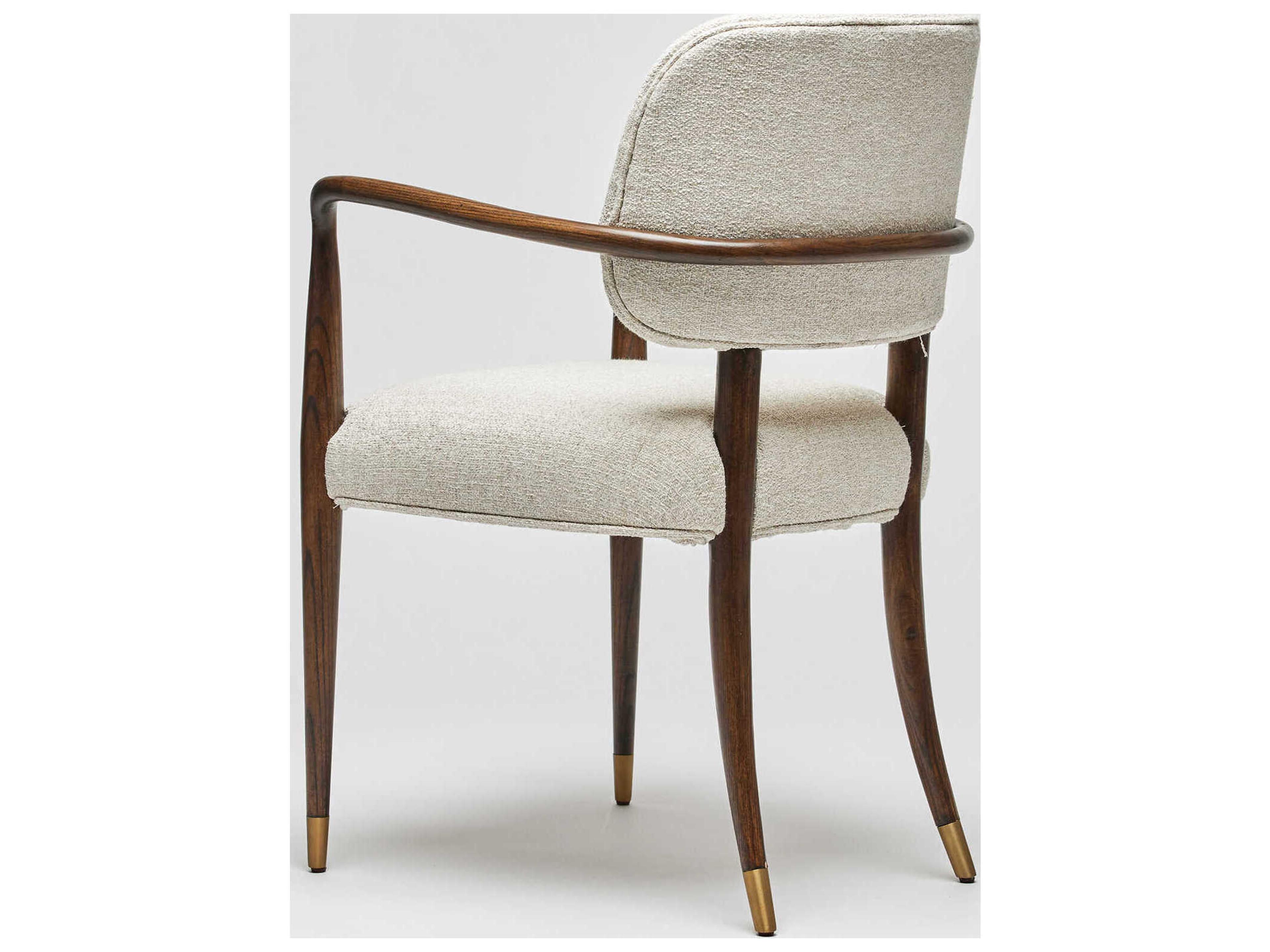 Interlude Home Serafina White Upholstered Arm Dining Chair