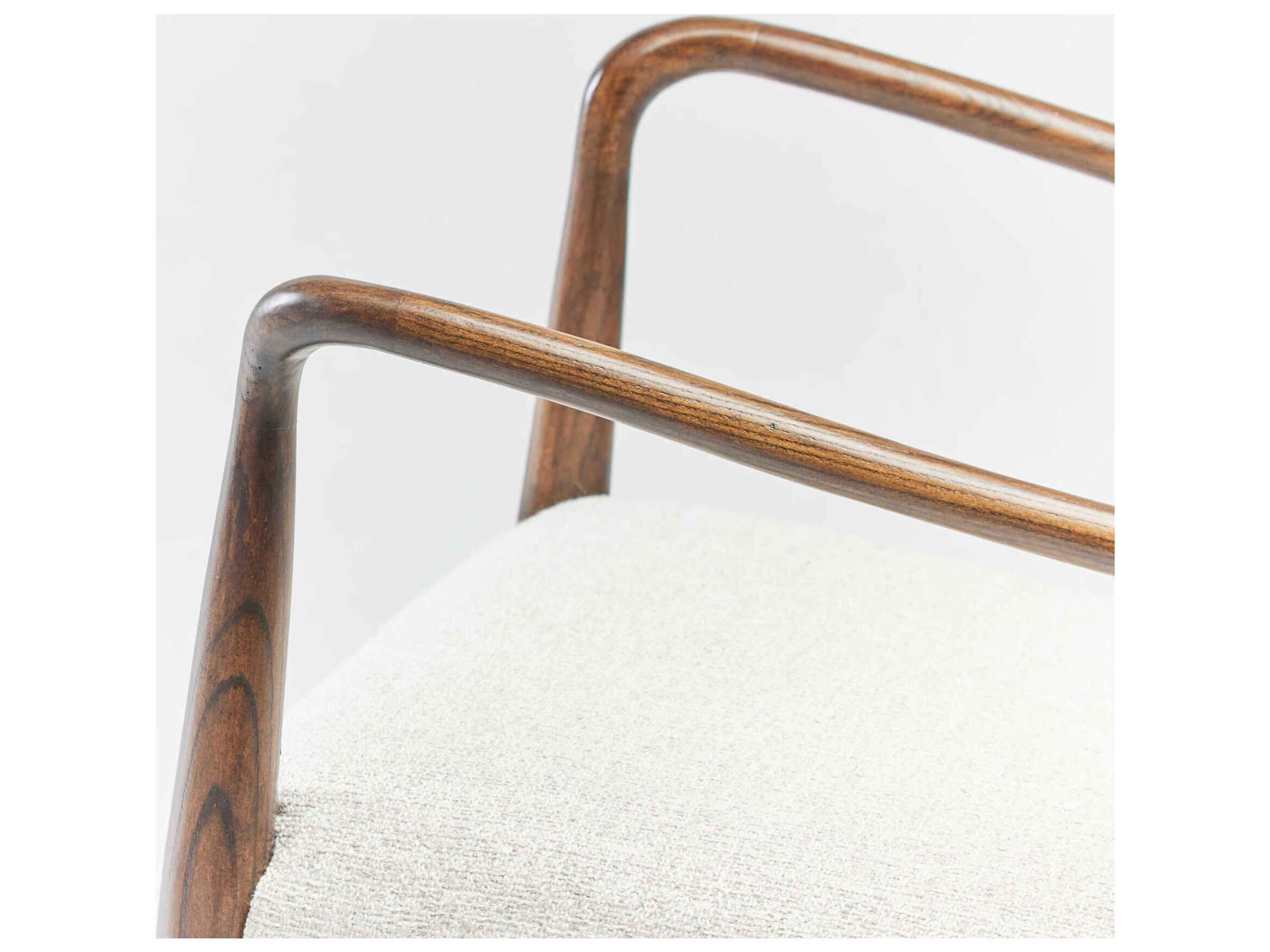 Interlude Home Serafina White Upholstered Arm Dining Chair