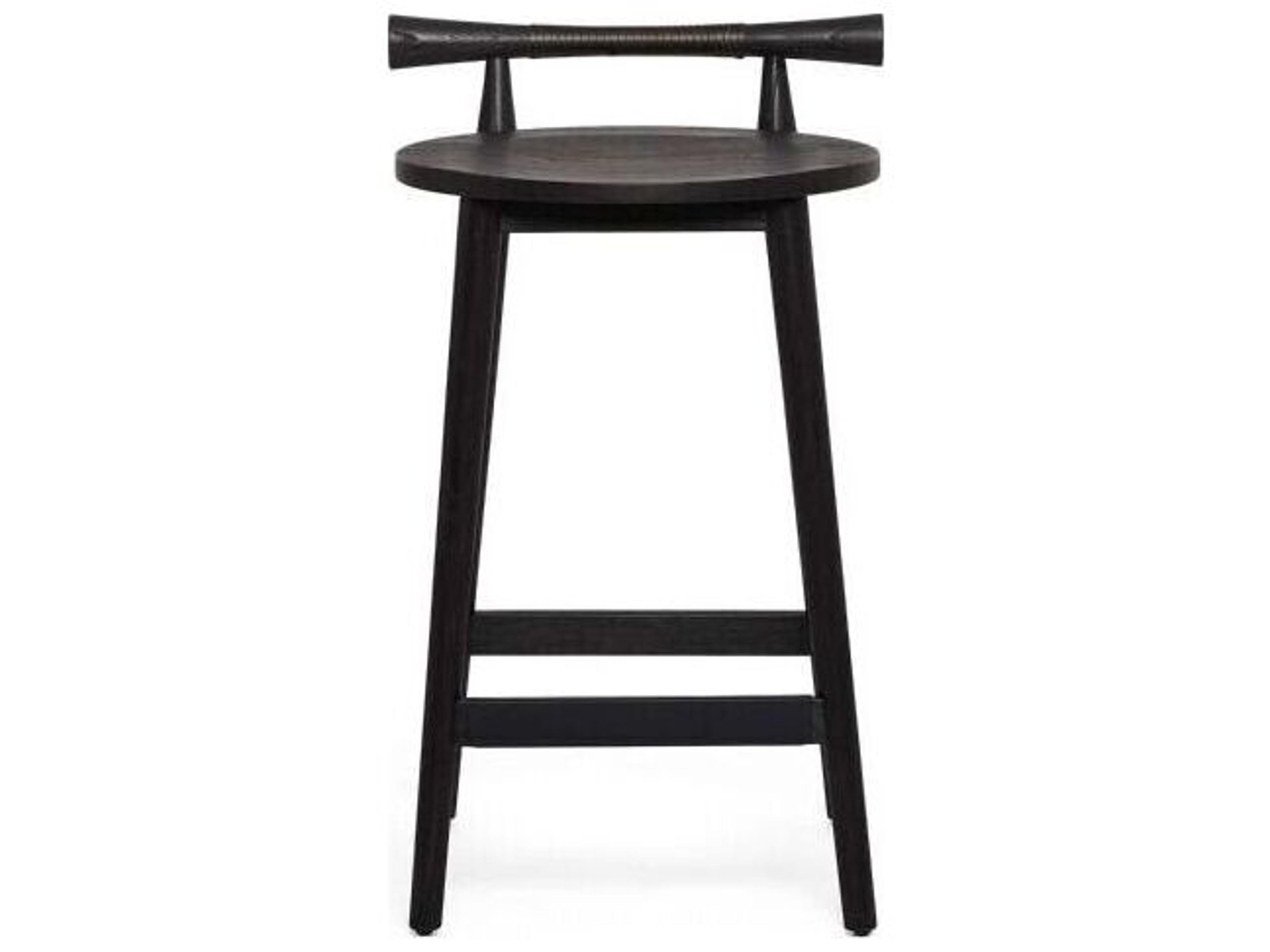 Interlude Home Madeira Matte Black Counter Stool