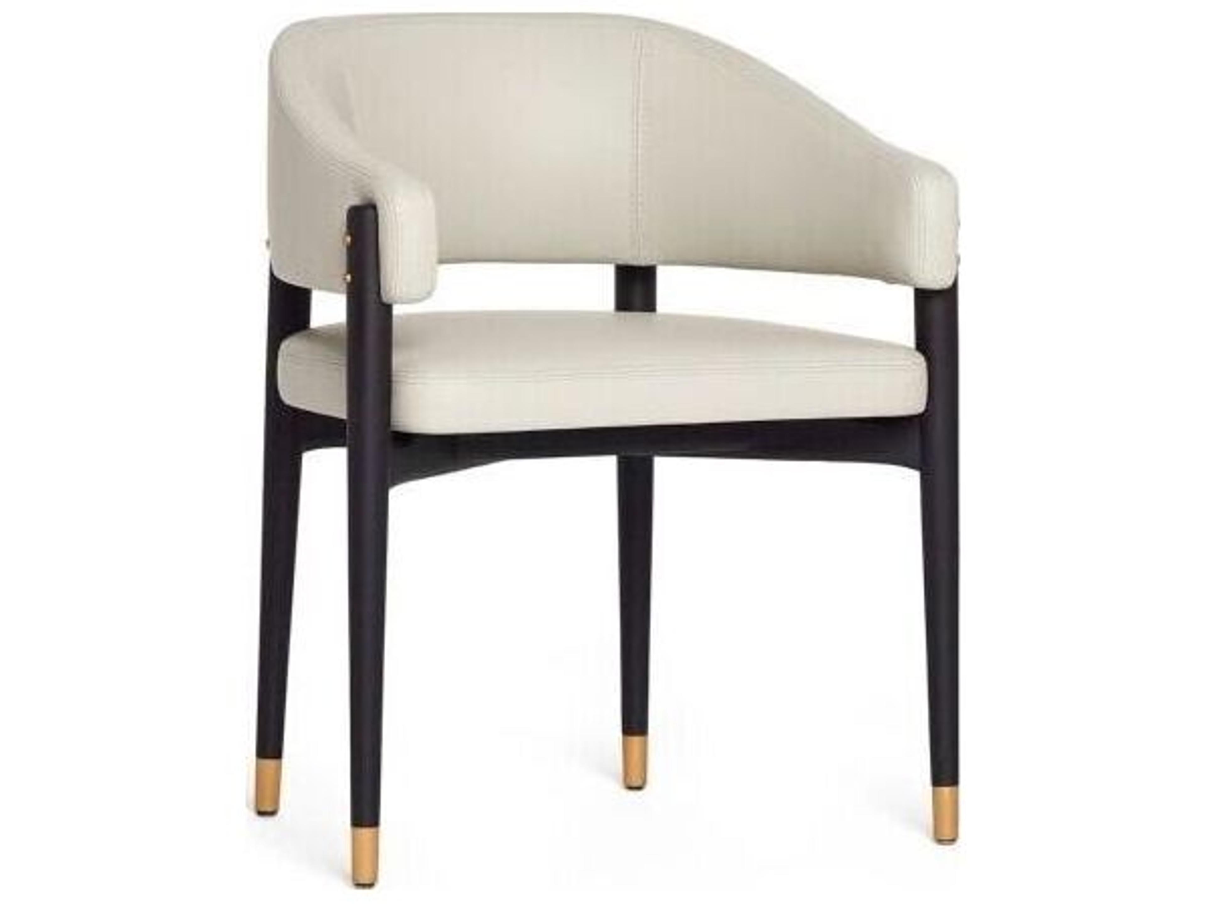 Cheshire Mahogany Wood Black Leather Arm Dining Chair