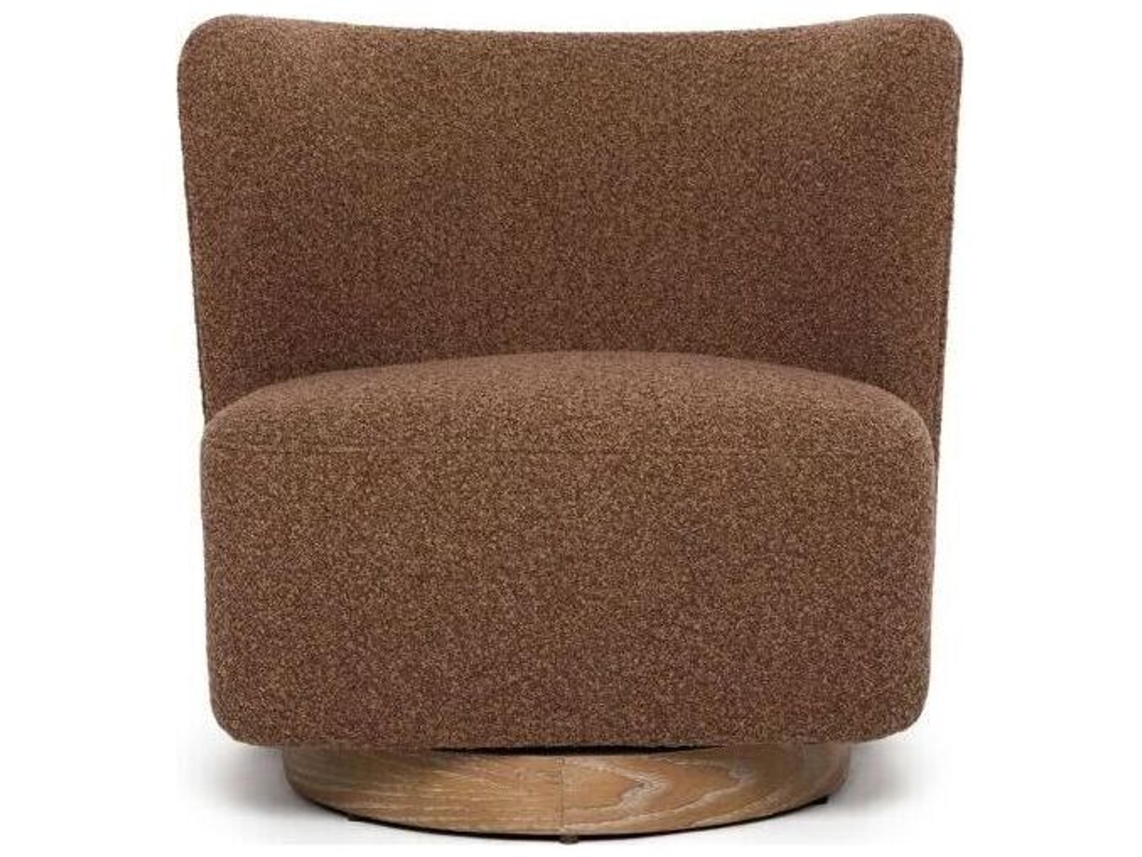 Interlude Home Dorian Swivel Brown Accent Chair