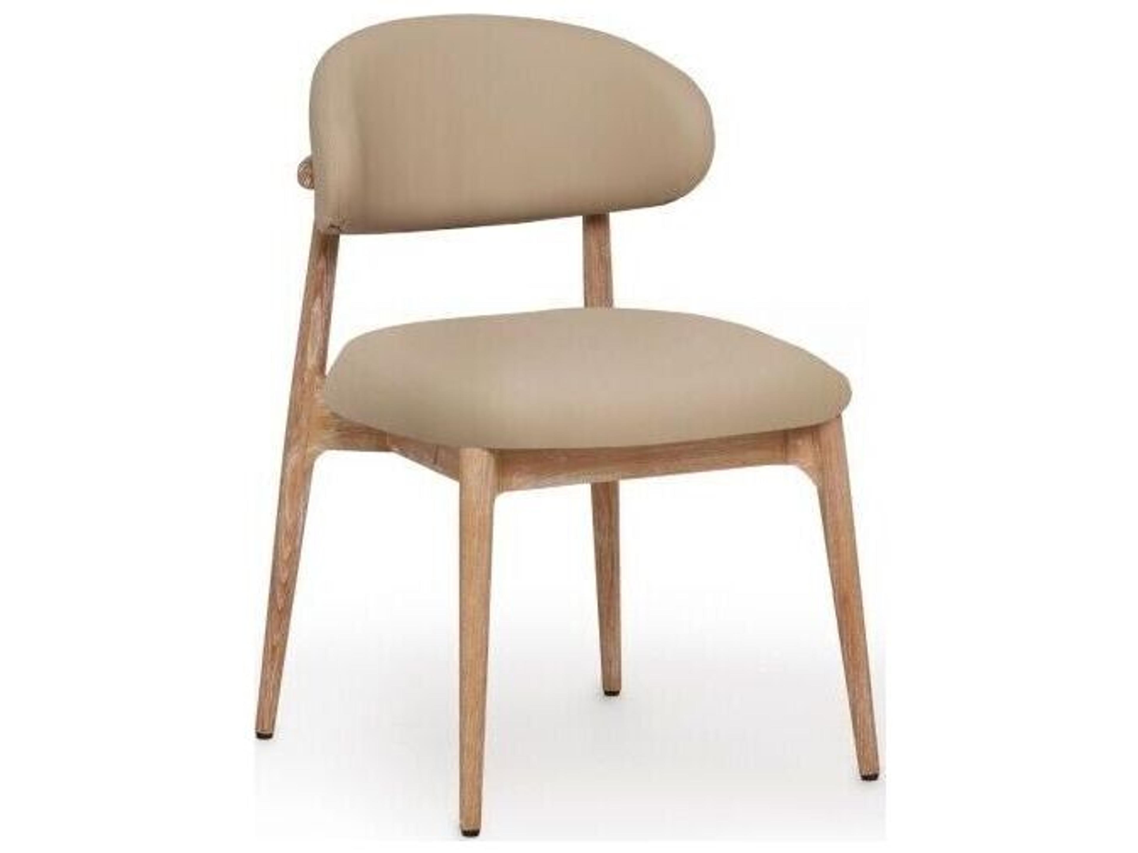 Liam Ash Wood White Faux Leather Armless Dining Chair