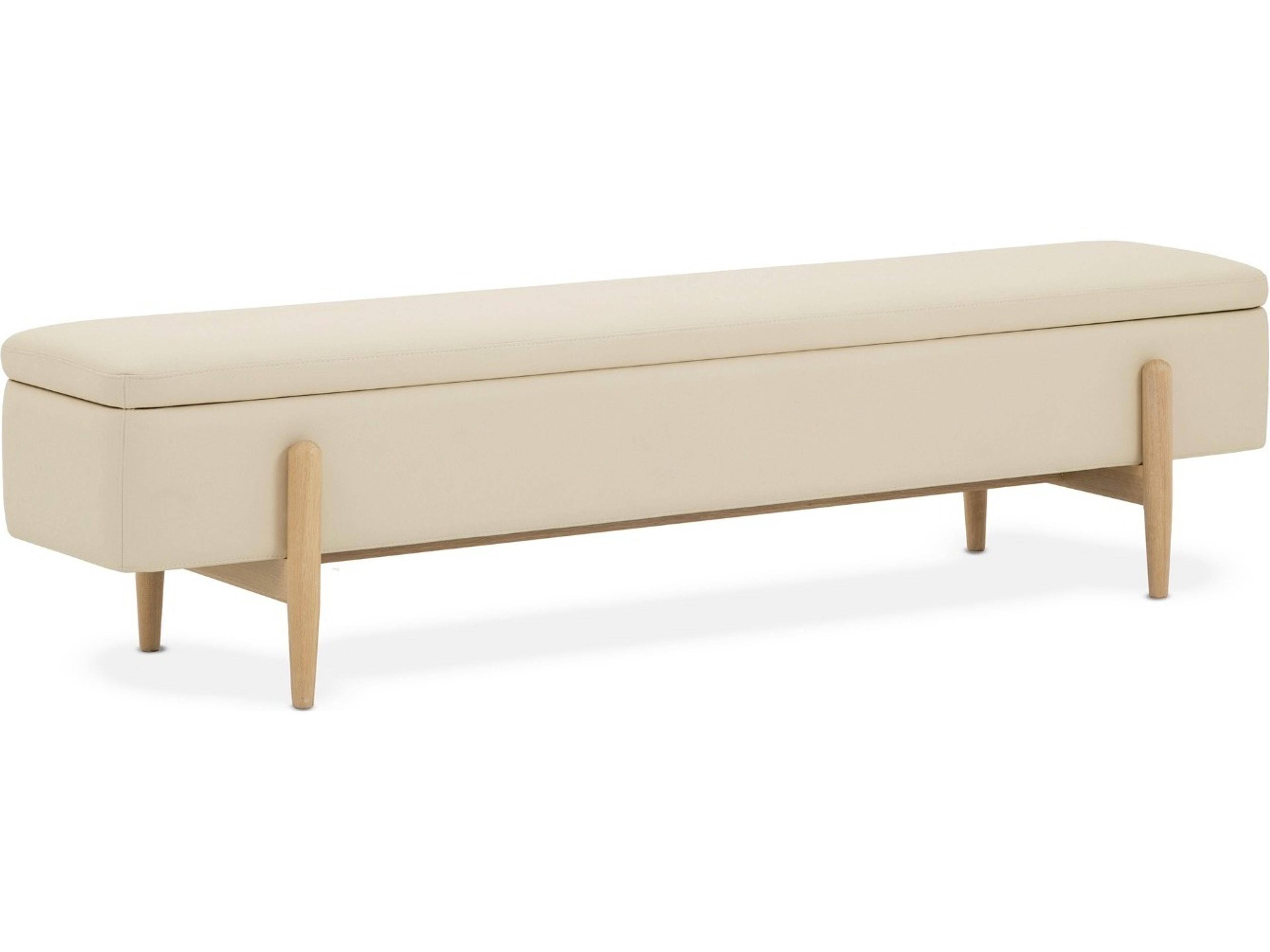Brynn Saddle Acorn Beige Leather Accent Bench