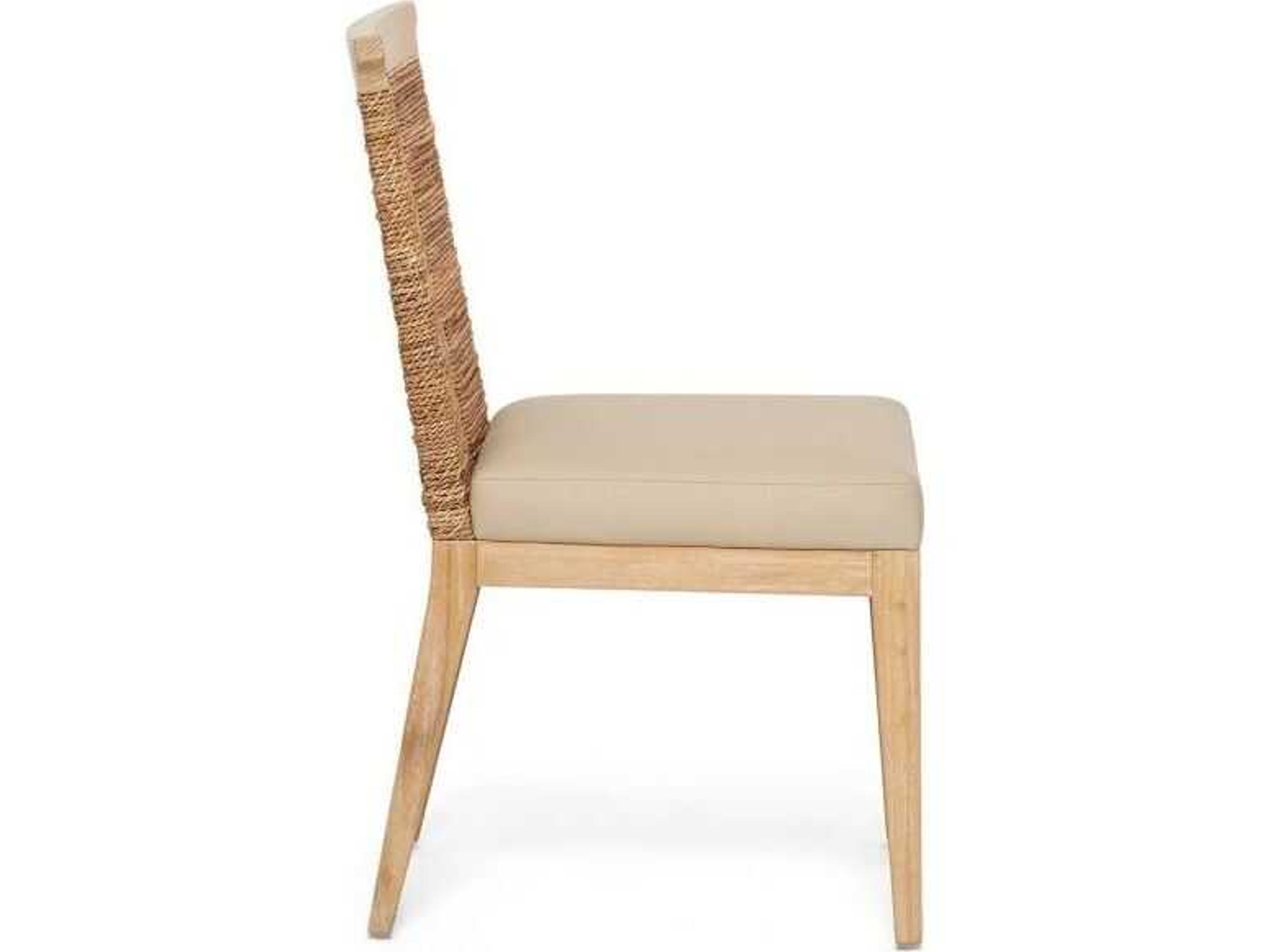 Interlude Home Reed Sungkai Wood Natural Faux Leather Armless Dining Chair