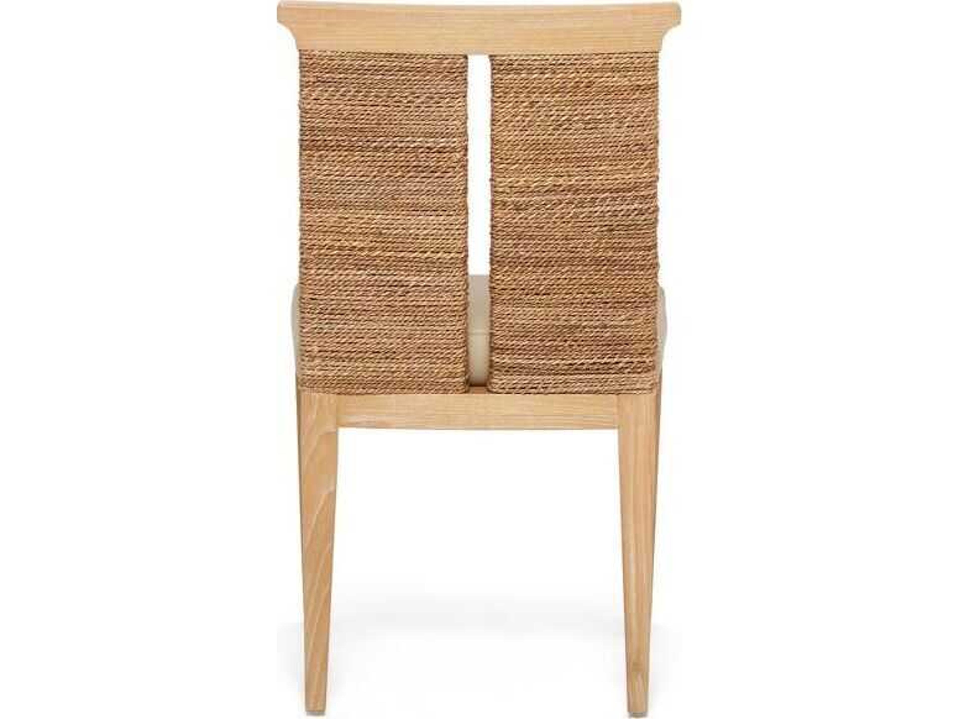 Interlude Home Reed Sungkai Wood Natural Faux Leather Armless Dining Chair