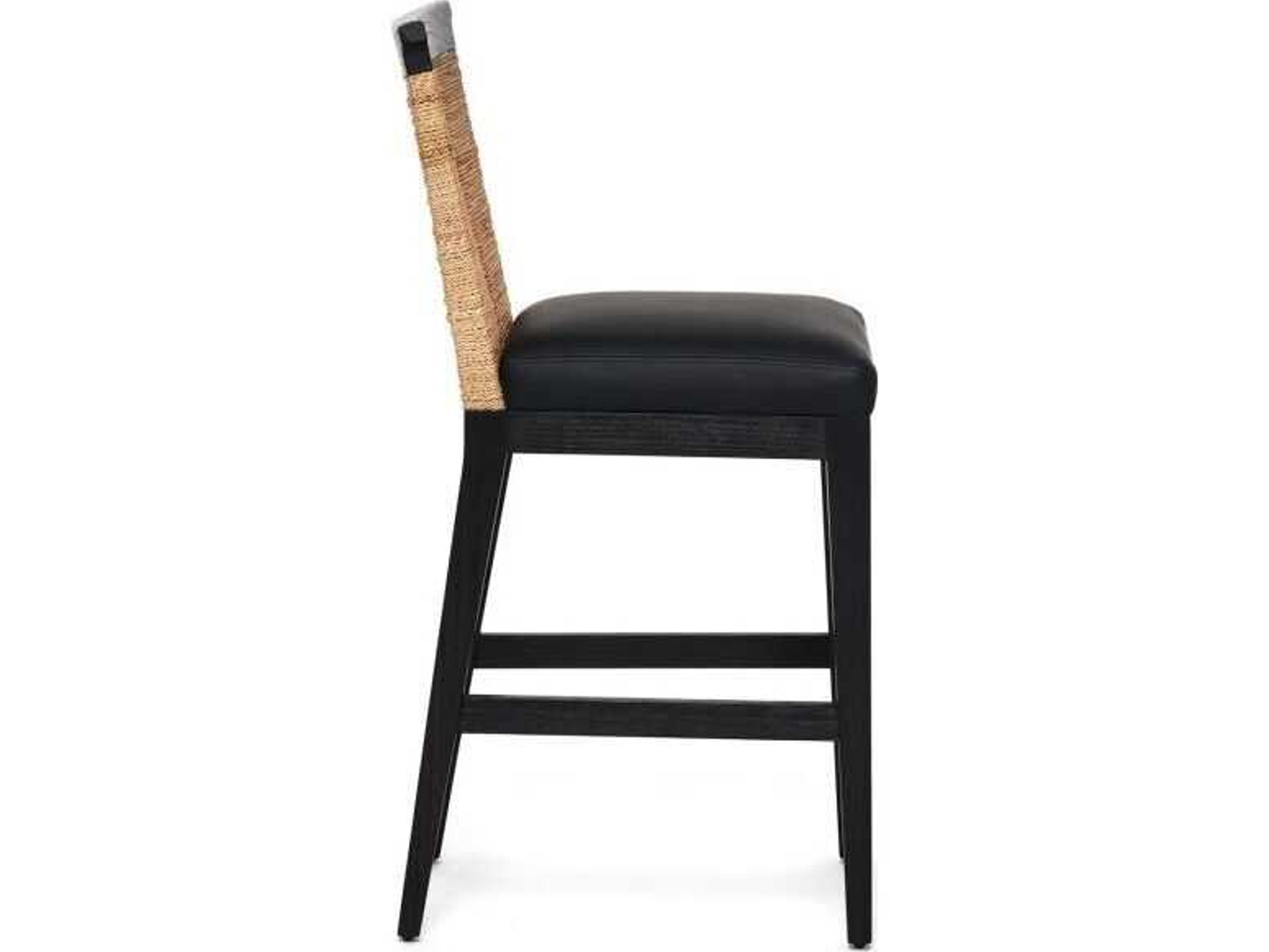 Interlude Home Reed Faux Leather Sungkai Wood Counter Stool