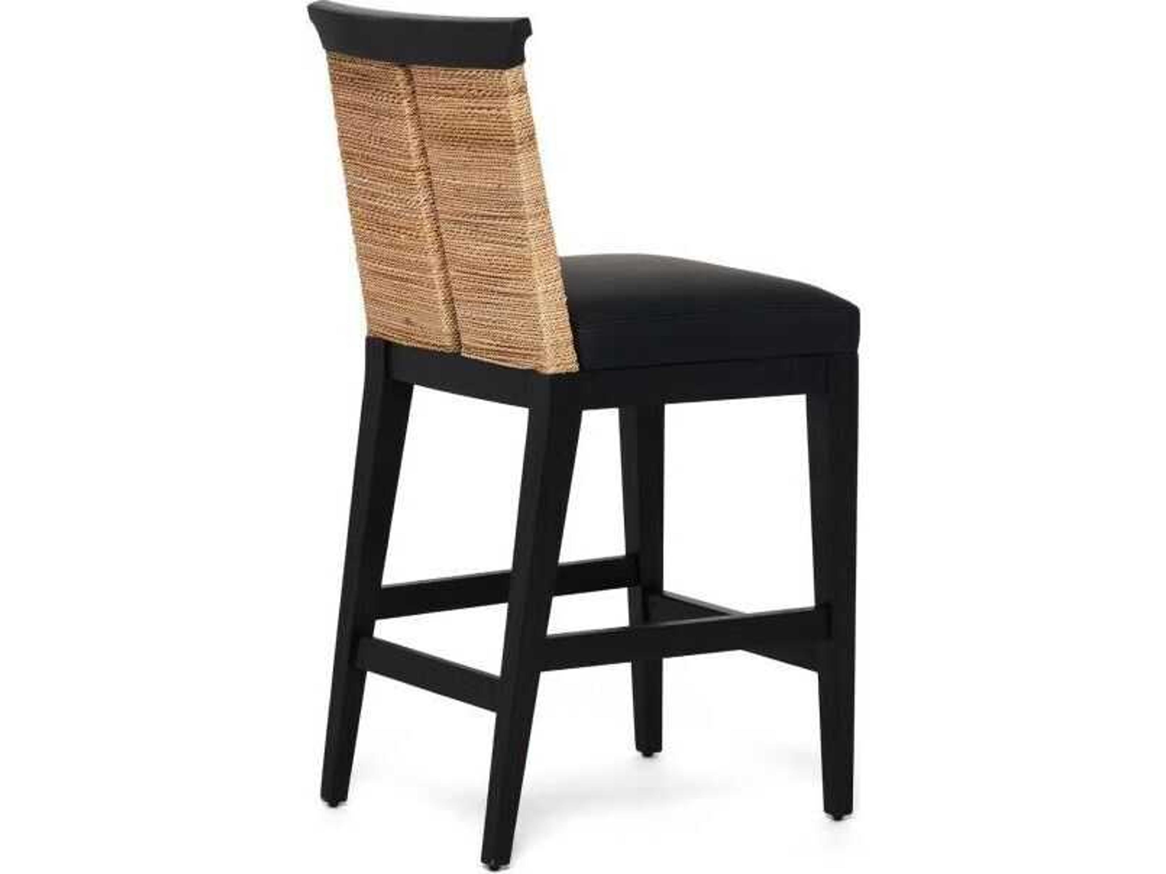 Interlude Home Reed Faux Leather Sungkai Wood Counter Stool