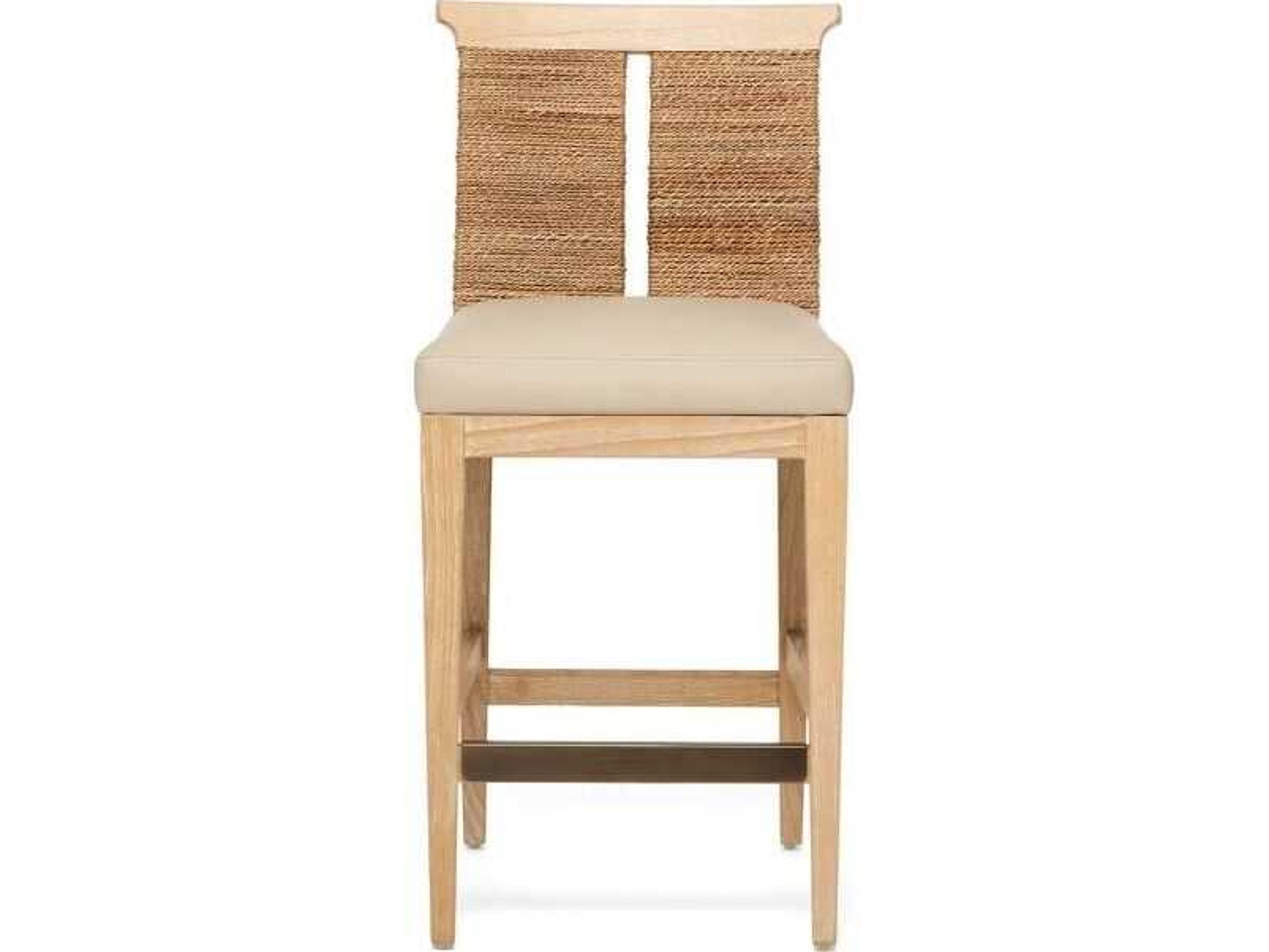 Interlude Home Reed Faux Leather Sungkai Wood Counter Stool