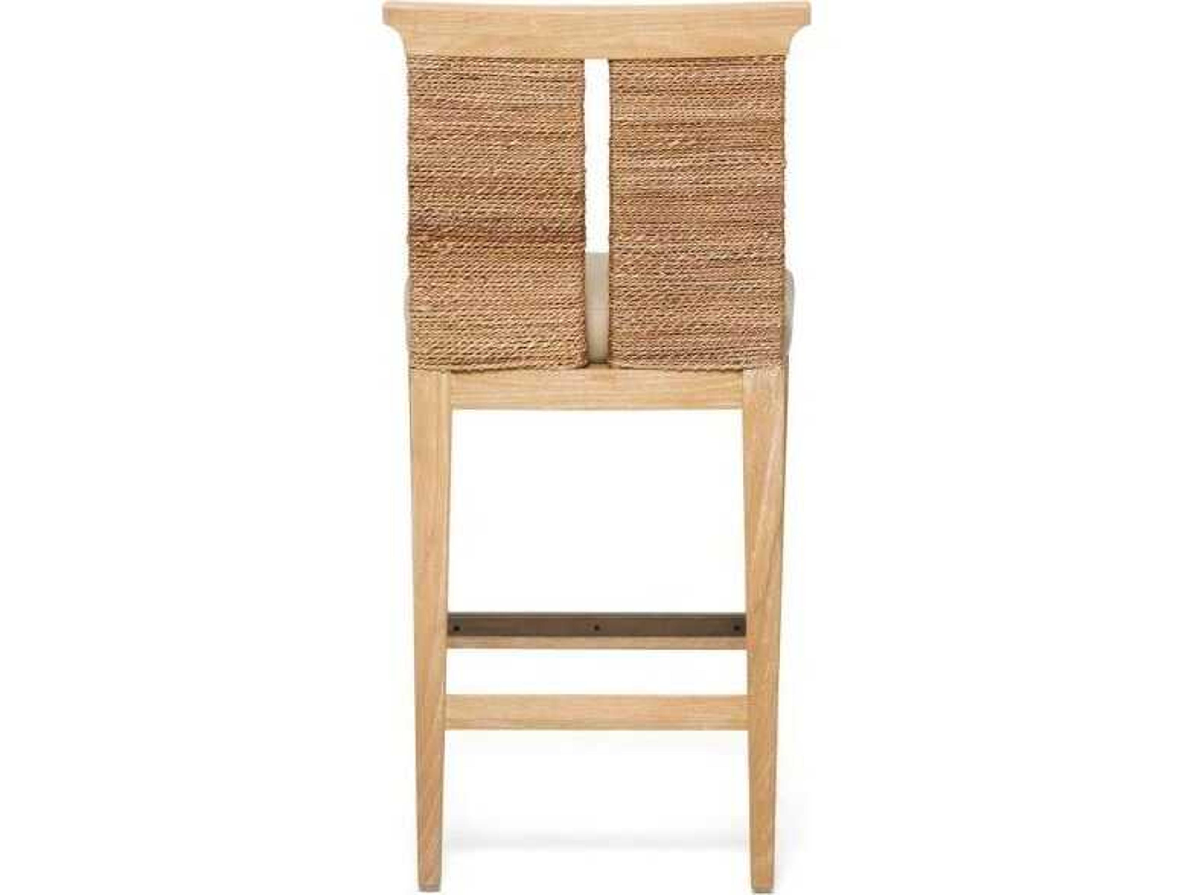 Interlude Home Reed Faux Leather Sungkai Wood Counter Stool