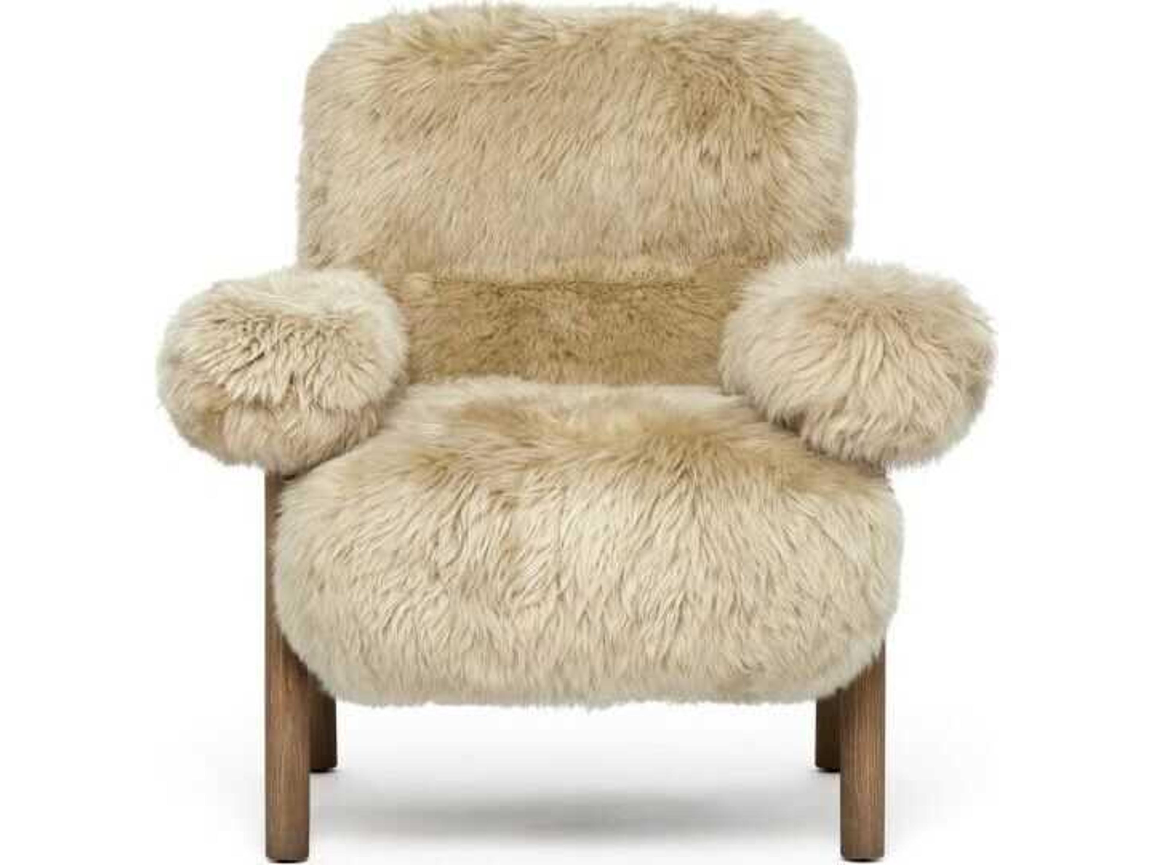 Interlude Home Nolan Tan Fur Accent Chair