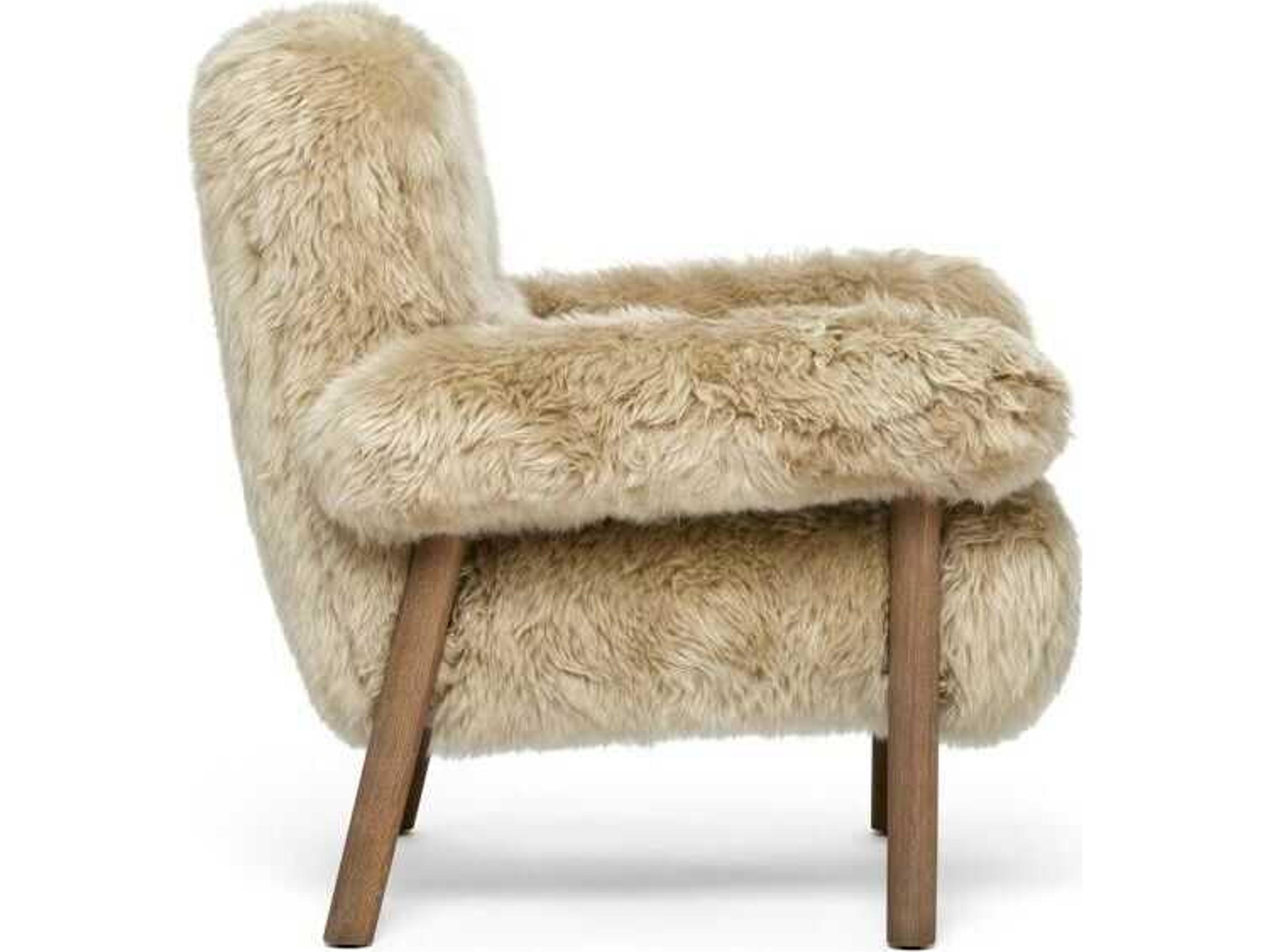 Interlude Home Nolan Tan Fur Accent Chair