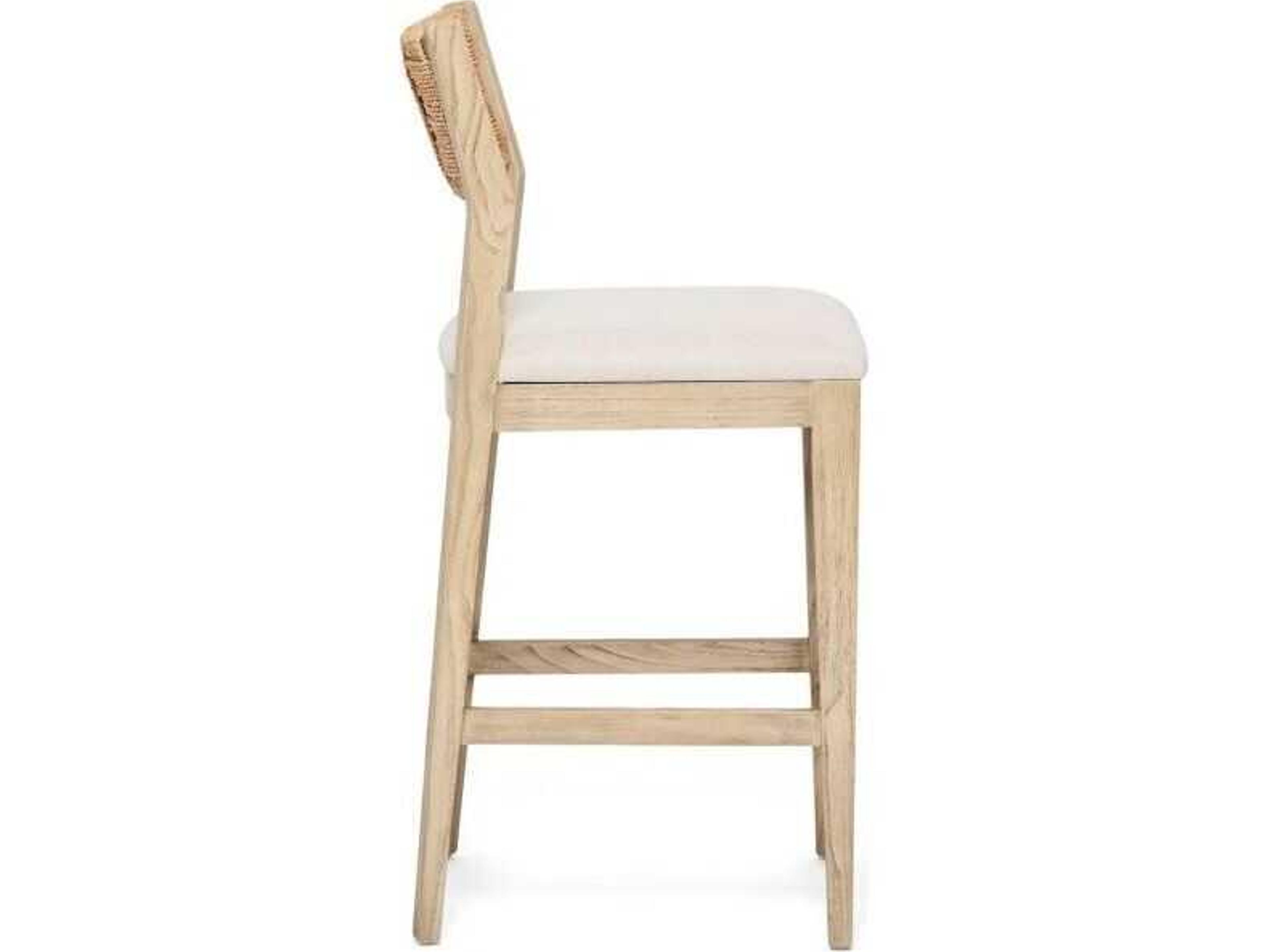Interlude Home Colony Upholstered Sungkai Wood Counter Stool
