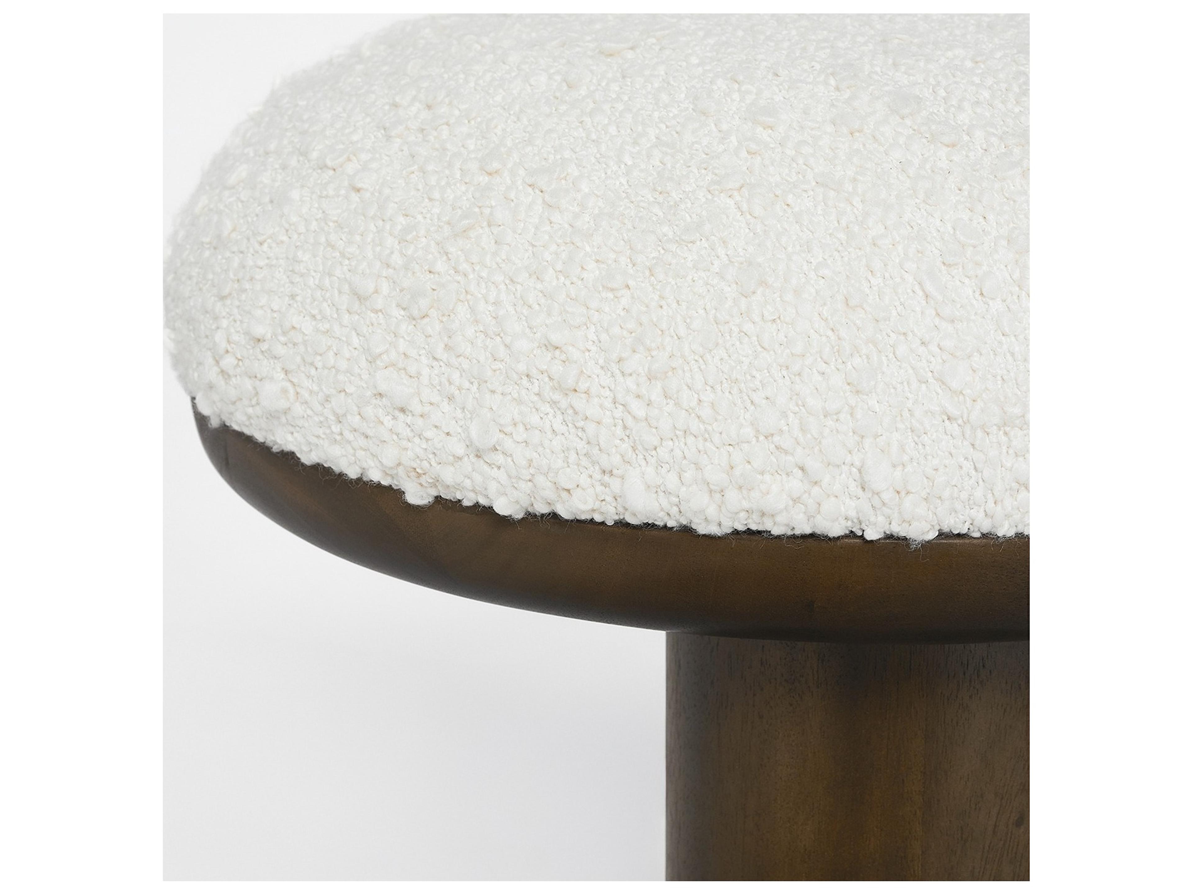 Interlude Home Reese Classic Walnut Whisper Brown Upholstered Accent Bench