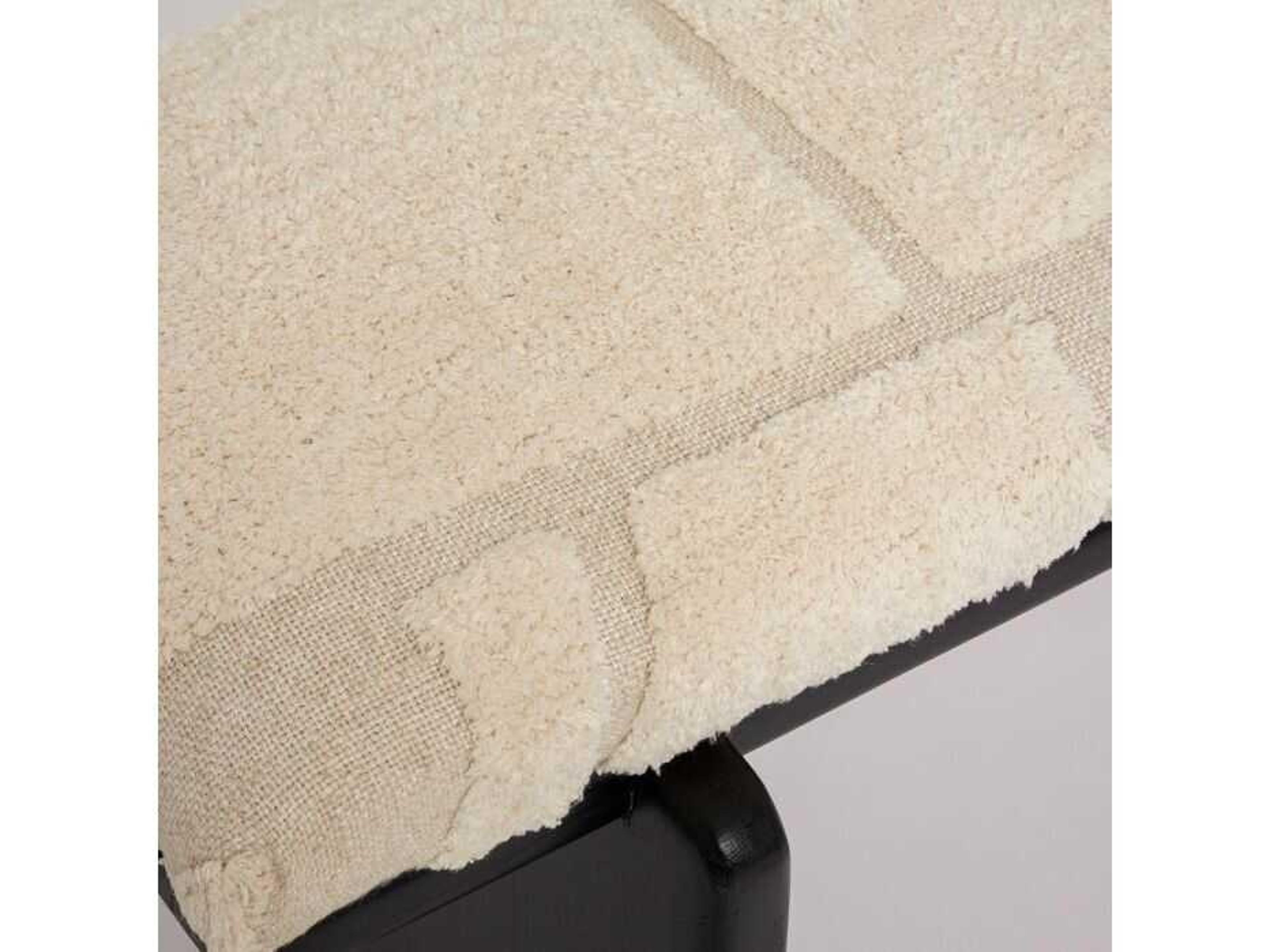 Interlude Home Collier Matte Black Terrain Beige Upholstered Accent Bench