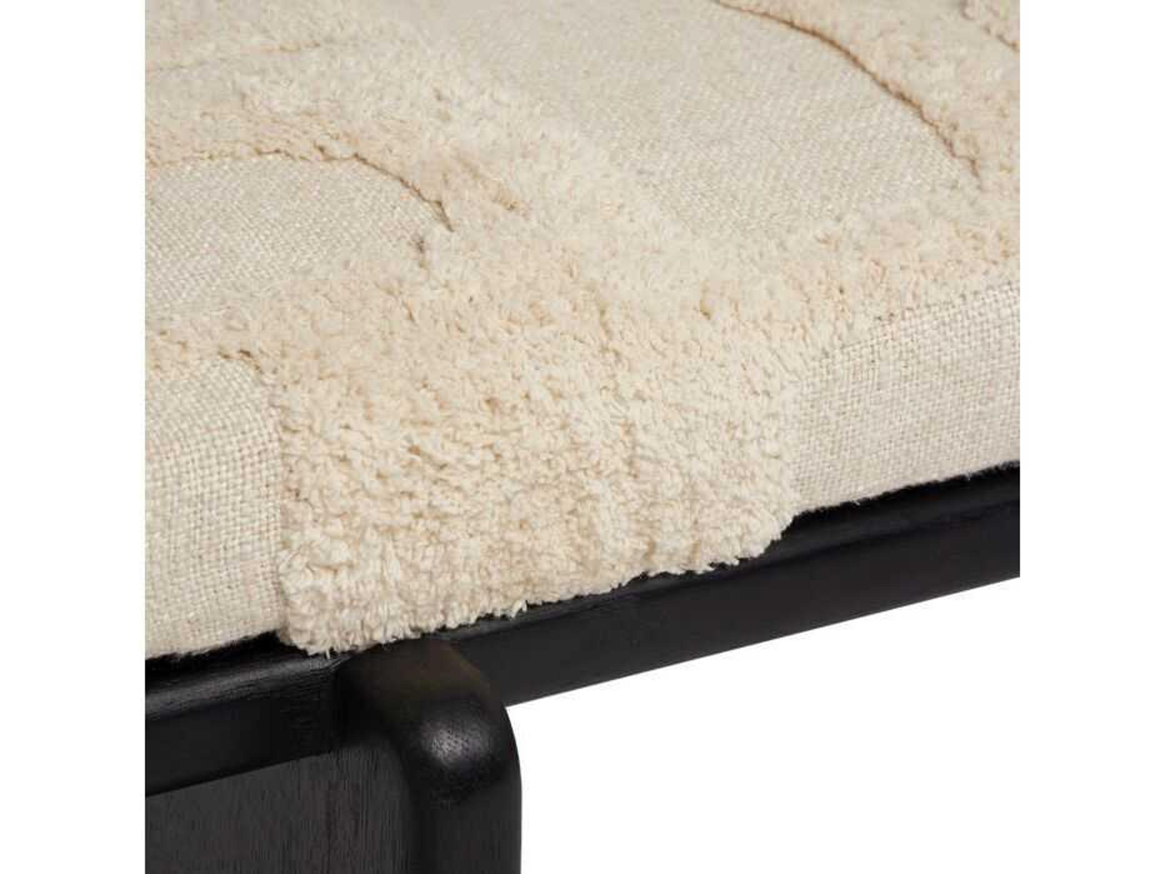 Interlude Home Collier Matte Black Terrain Beige Upholstered Accent Bench