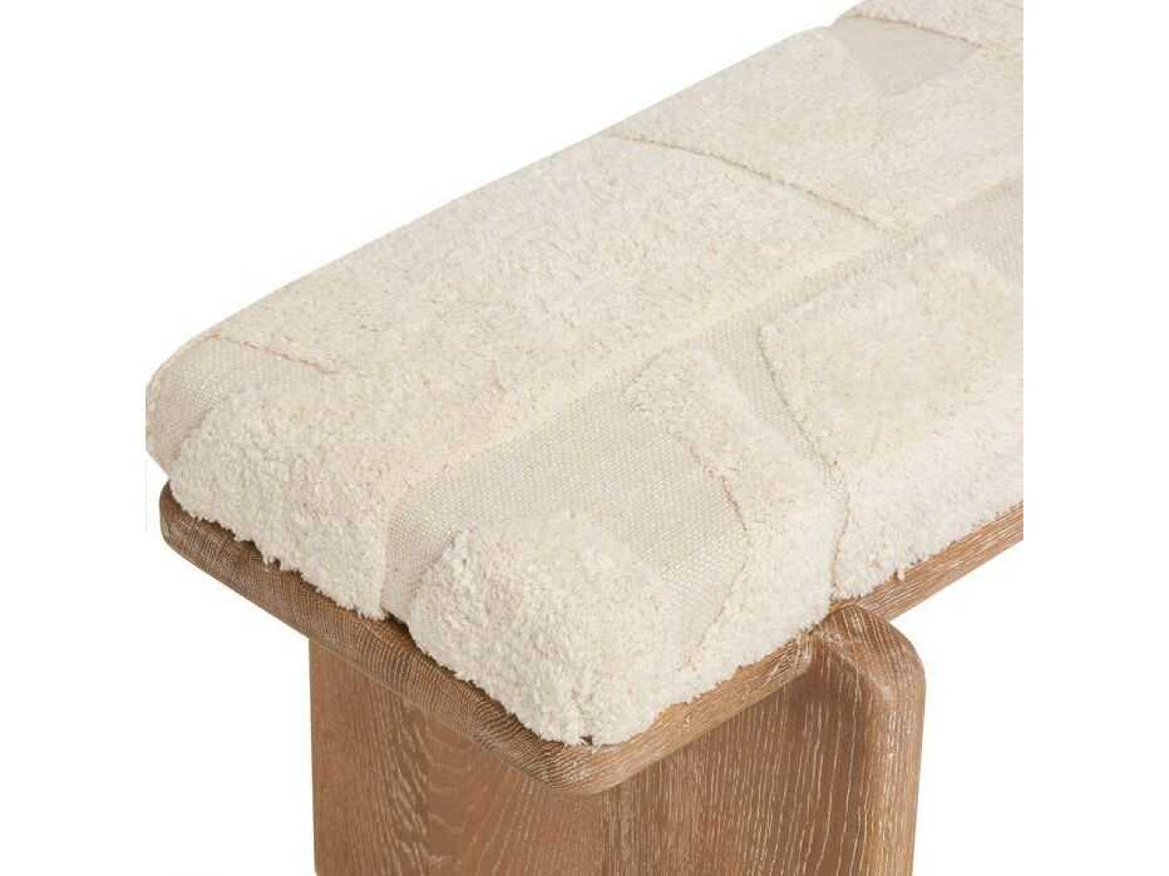 Interlude Home Collier Autumn Brown Terrain Beige Upholstered Accent Bench