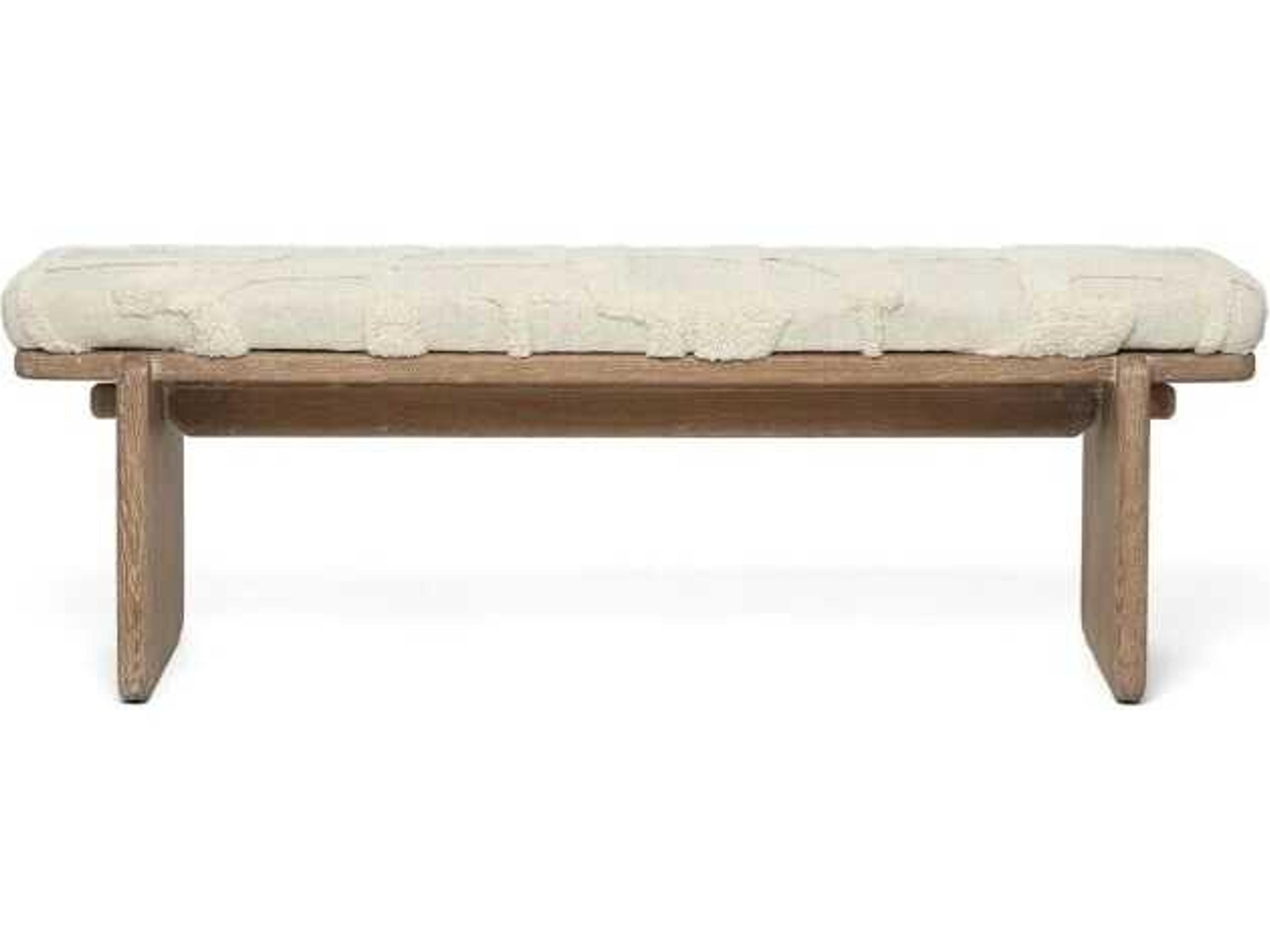 Interlude Home Collier Autumn Brown Terrain Beige Upholstered Accent Bench