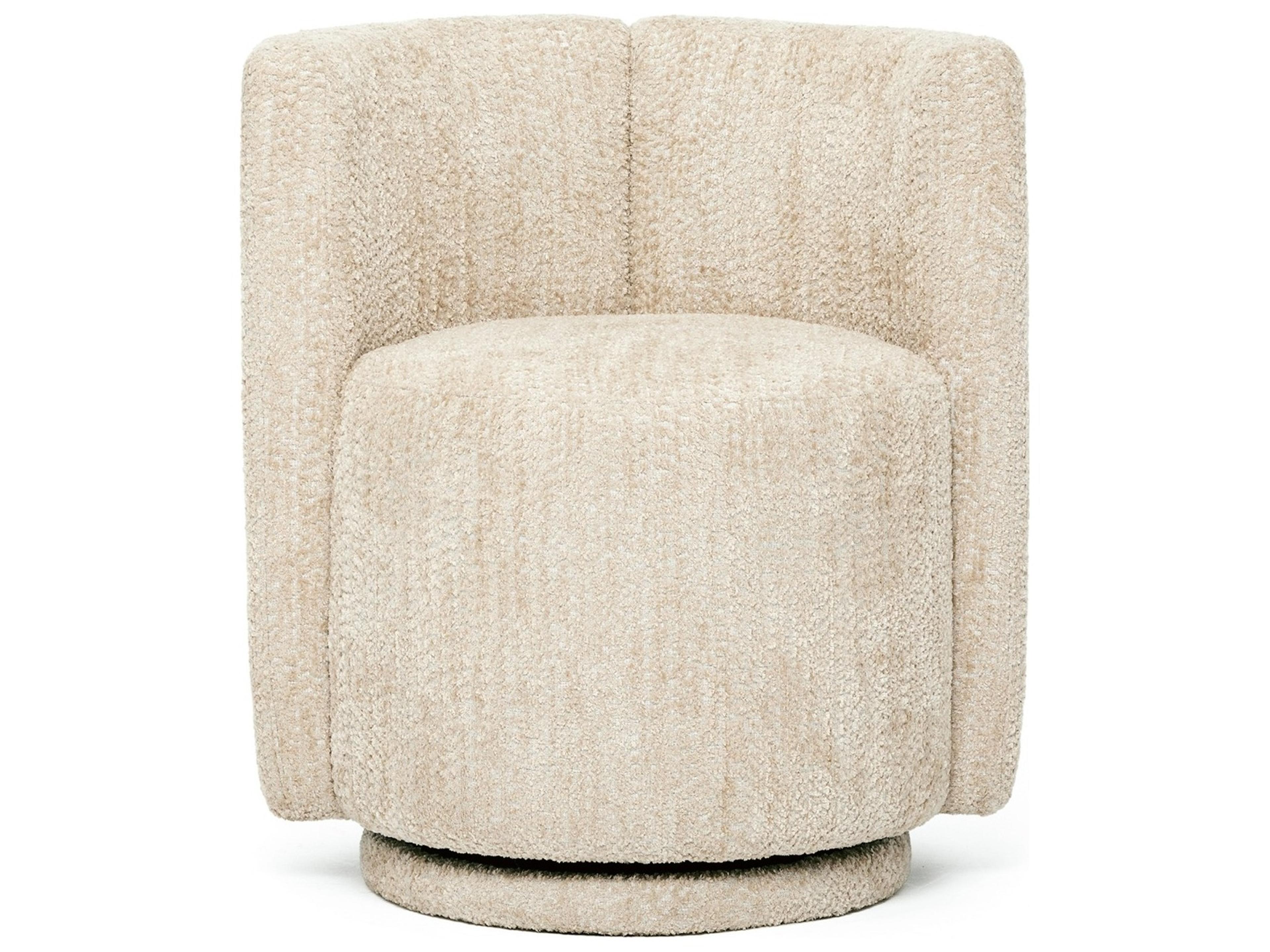 Interlude Home Willa Swivel Beige Accent Chair