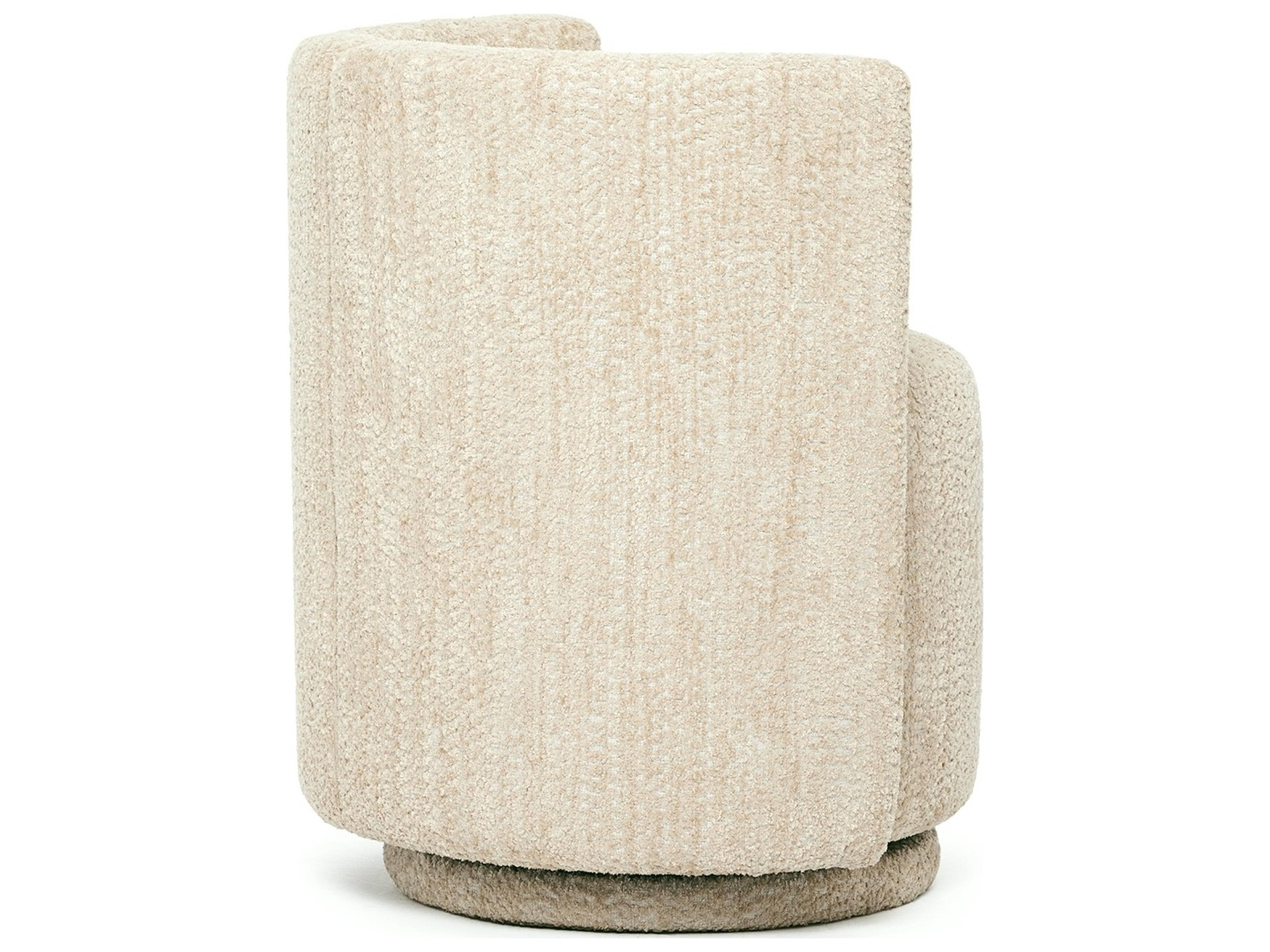 Interlude Home Willa Swivel Beige Accent Chair