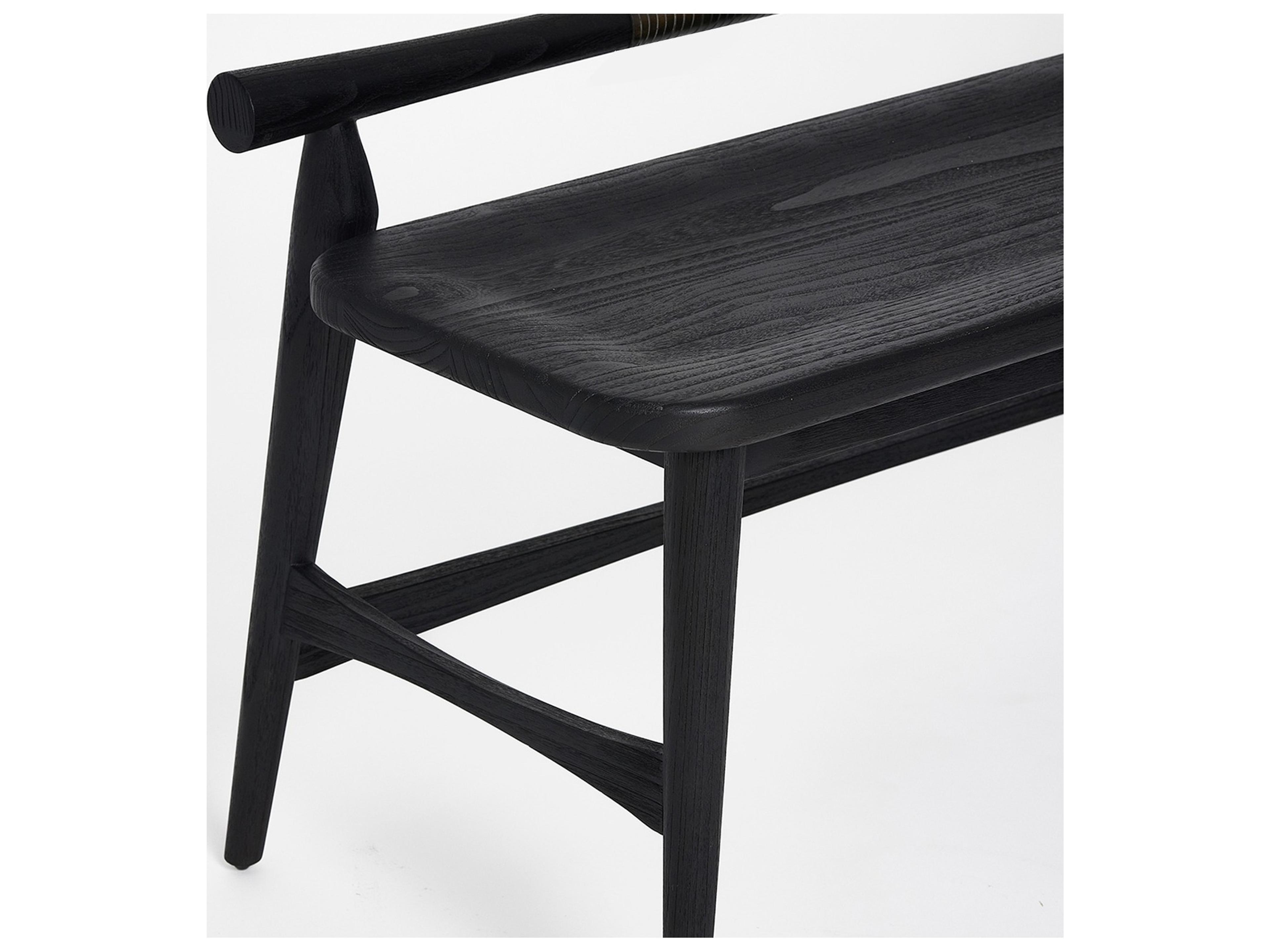 Interlude Home Madeira Matte Black Accent Bench