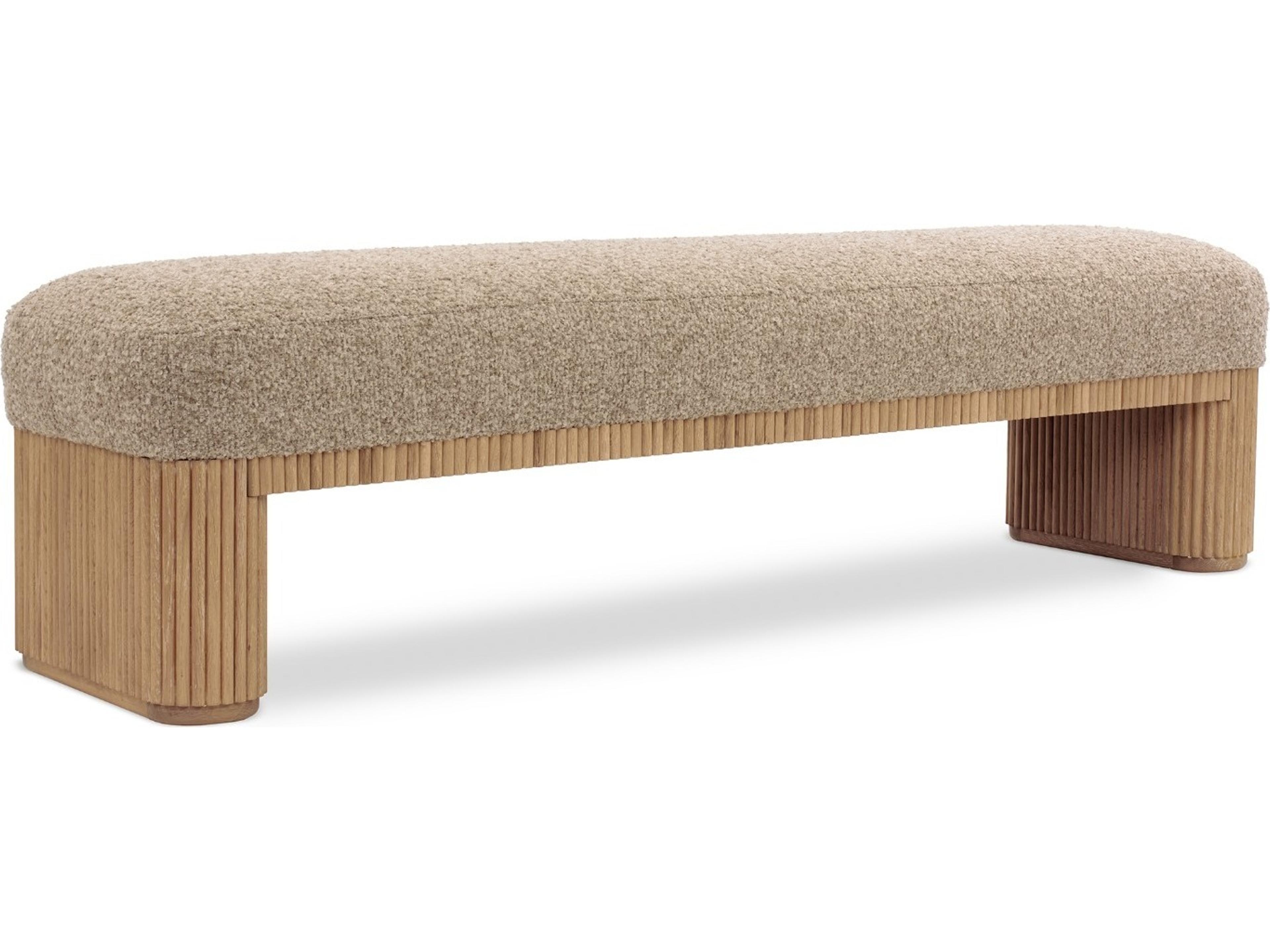 Laurel Saddle Finch Beige Upholstered Accent Bench