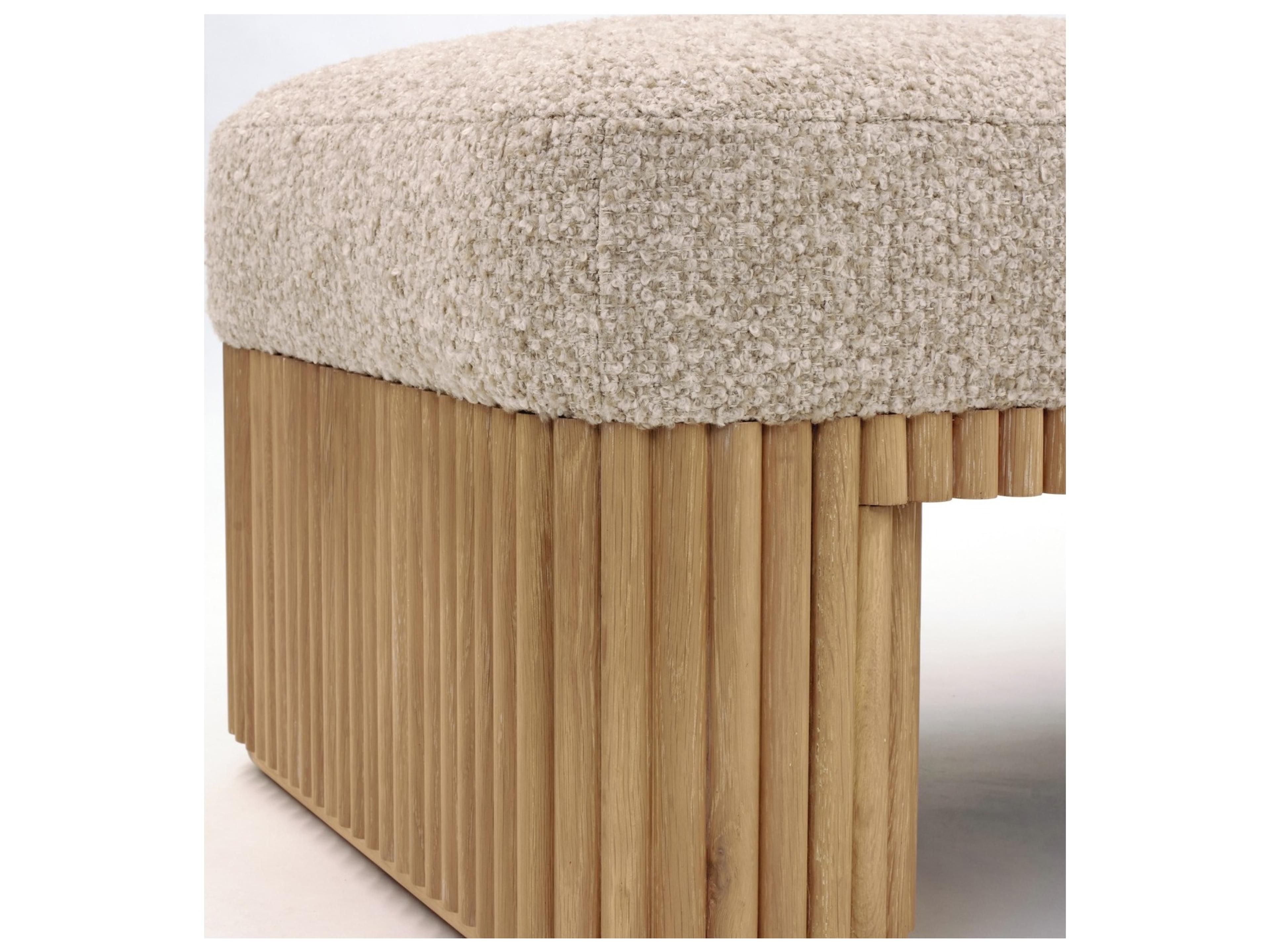 Interlude Home Laurel Saddle Finch Beige Upholstered Accent Bench