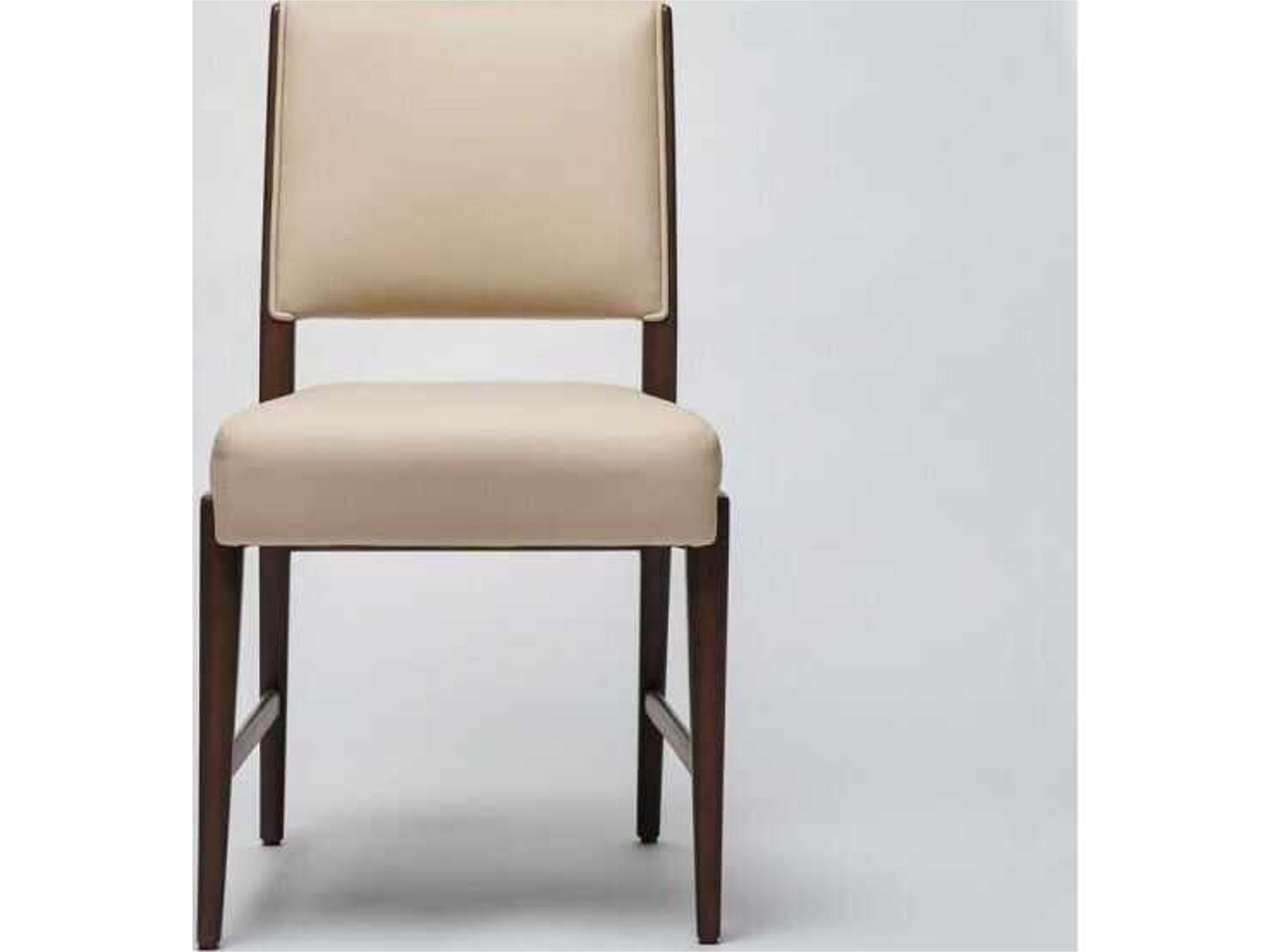 Interlude Home Ludlow Walnut Wood Brown Faux Leather Armless Dining Chair