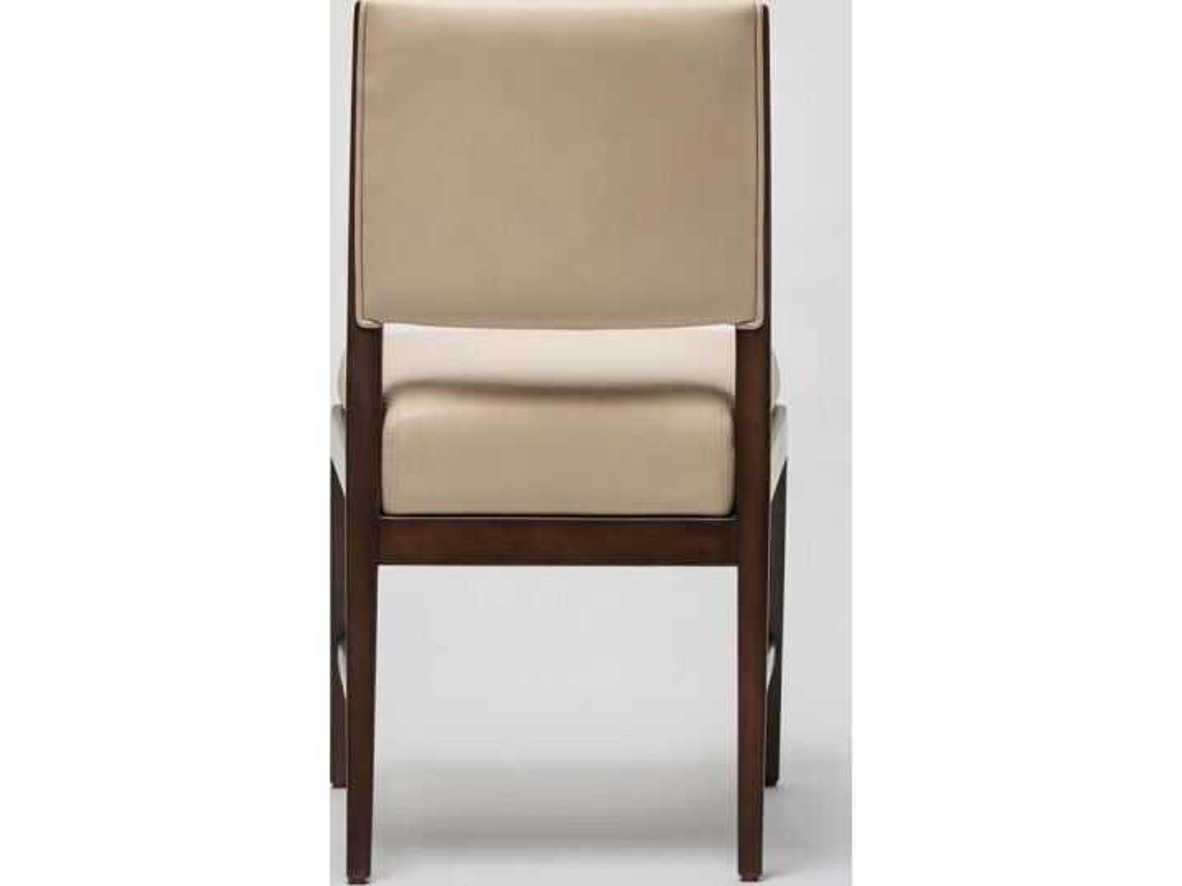 Interlude Home Ludlow Walnut Wood Brown Faux Leather Armless Dining Chair