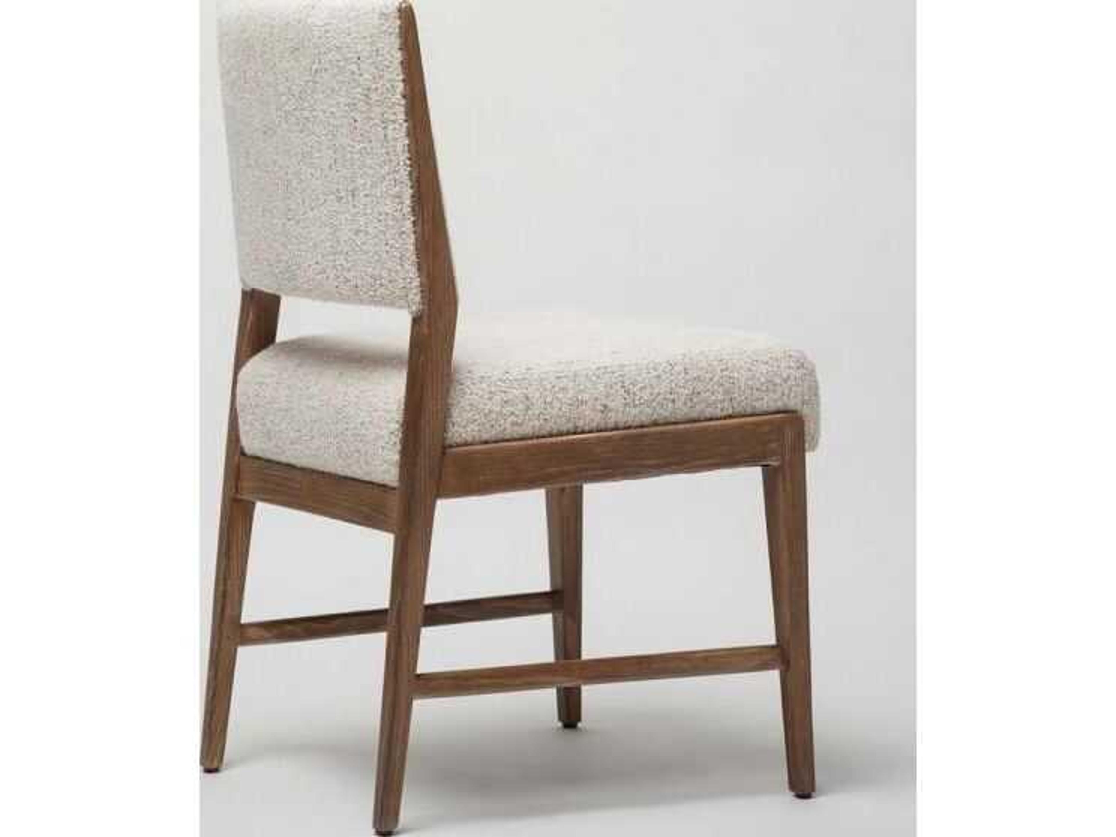 Interlude Home Ludlow Solid Wood Brown Upholstered Armless Dining Chair