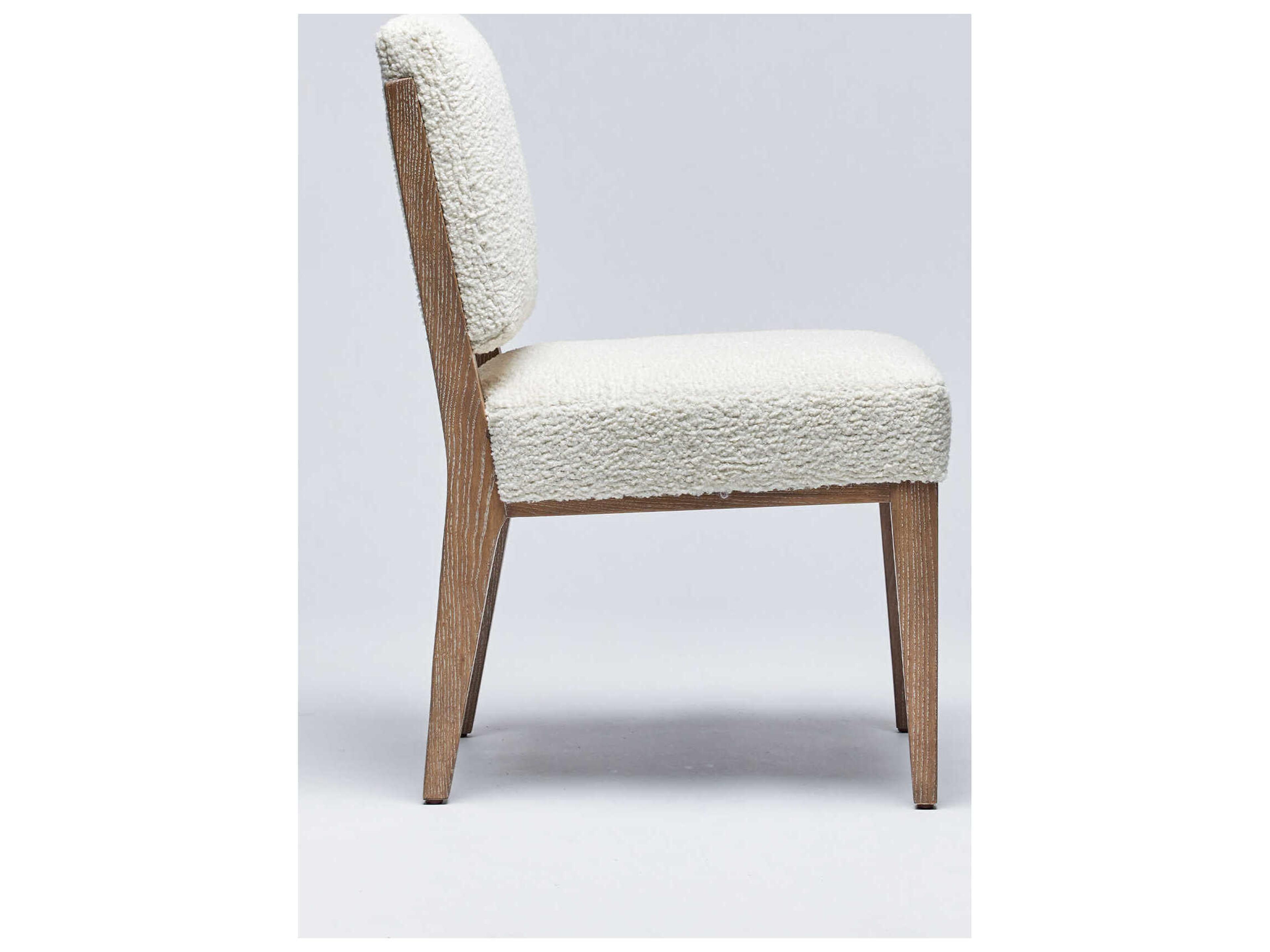 Interlude Home Marion Ash Wood White Upholstered Armless Dining Chair