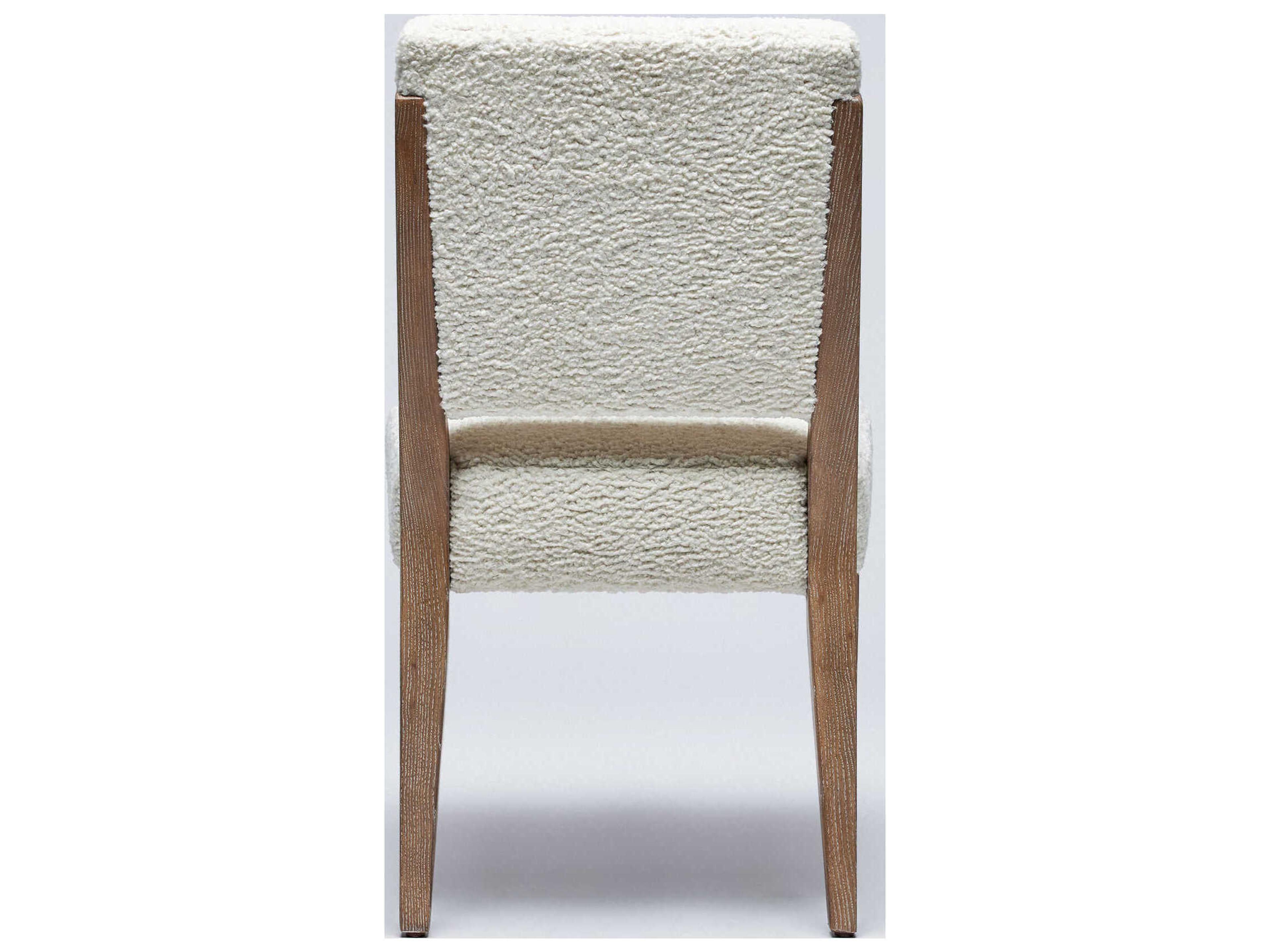 Interlude Home Marion Ash Wood White Upholstered Armless Dining Chair
