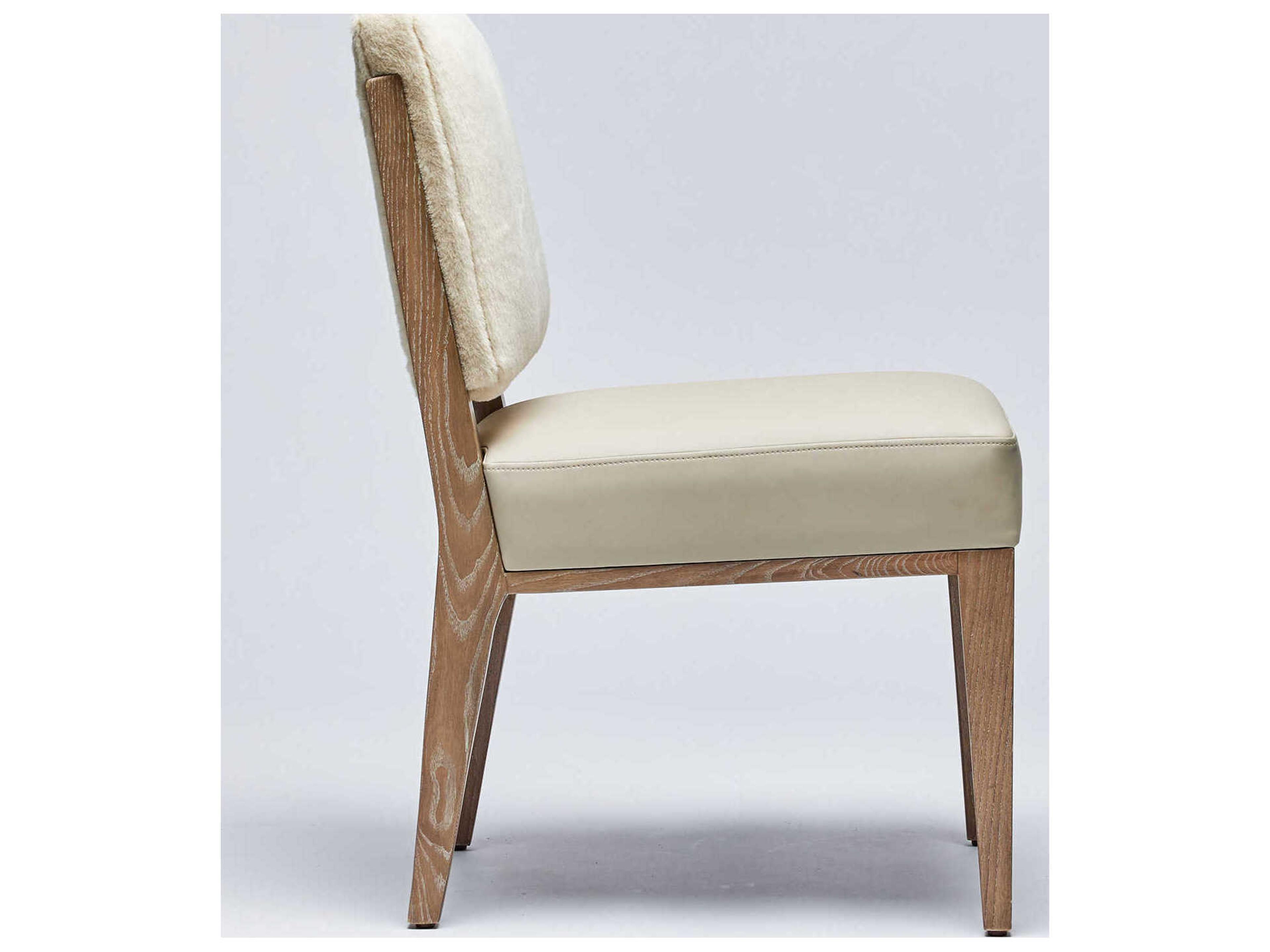 Interlude Home Marion Ash Wood Beige Upholstered Armless Dining Chair