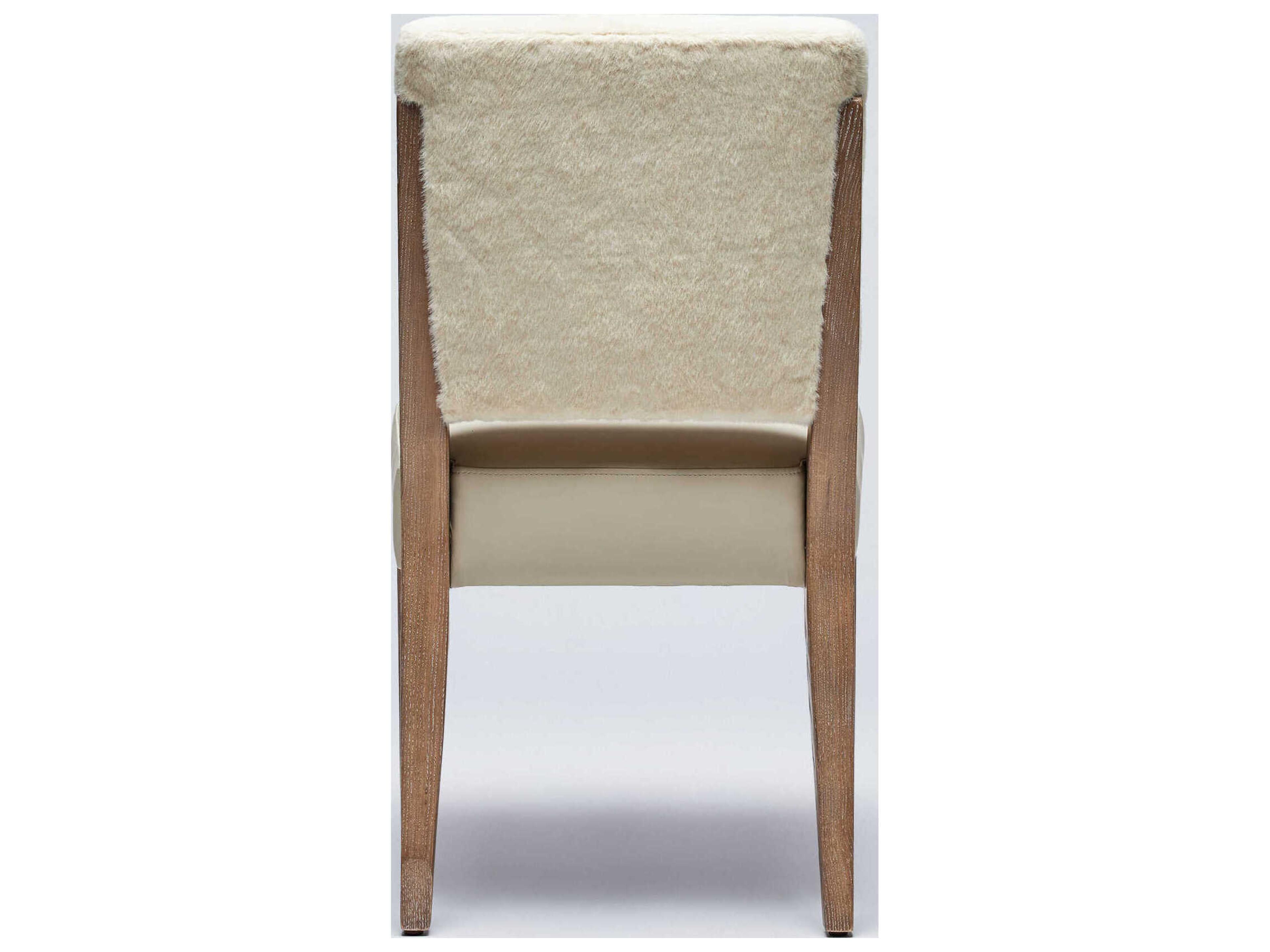 Interlude Home Marion Ash Wood Beige Upholstered Armless Dining Chair