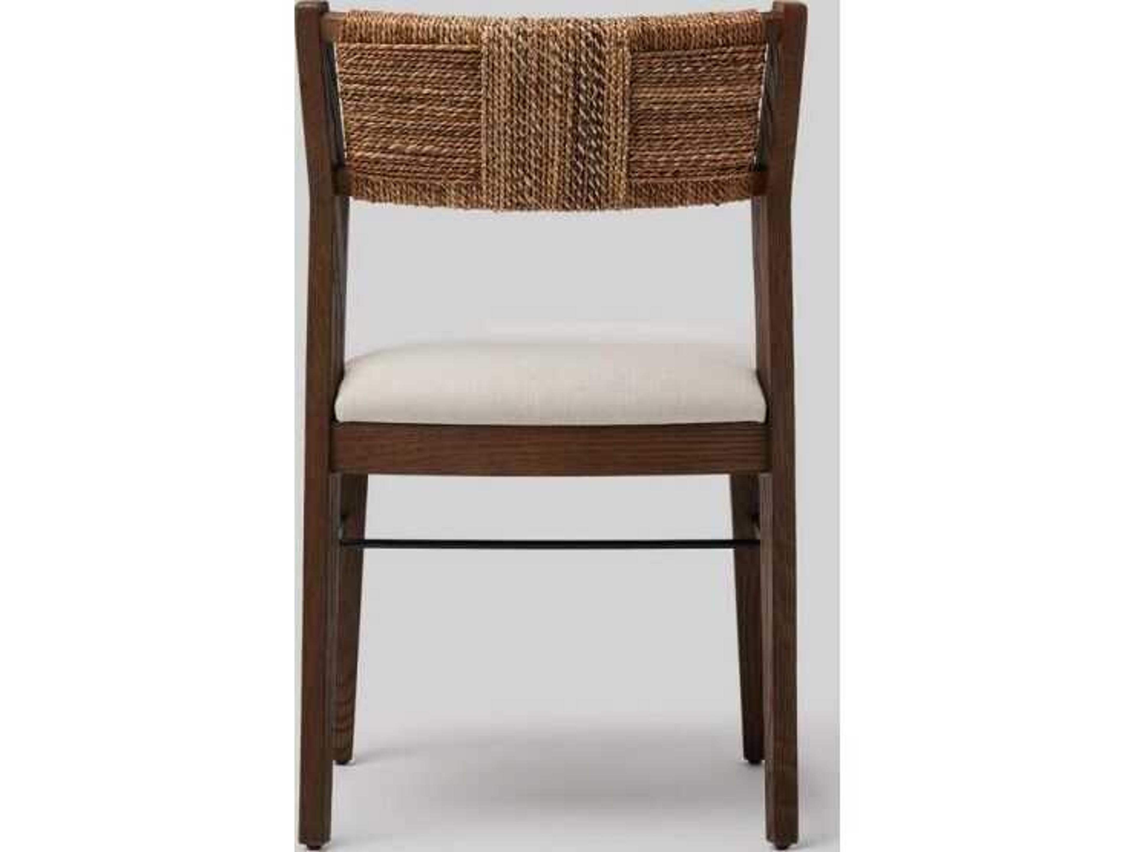 Interlude Home Colony Oak Wood Black Upholstered Armless Dining Chair