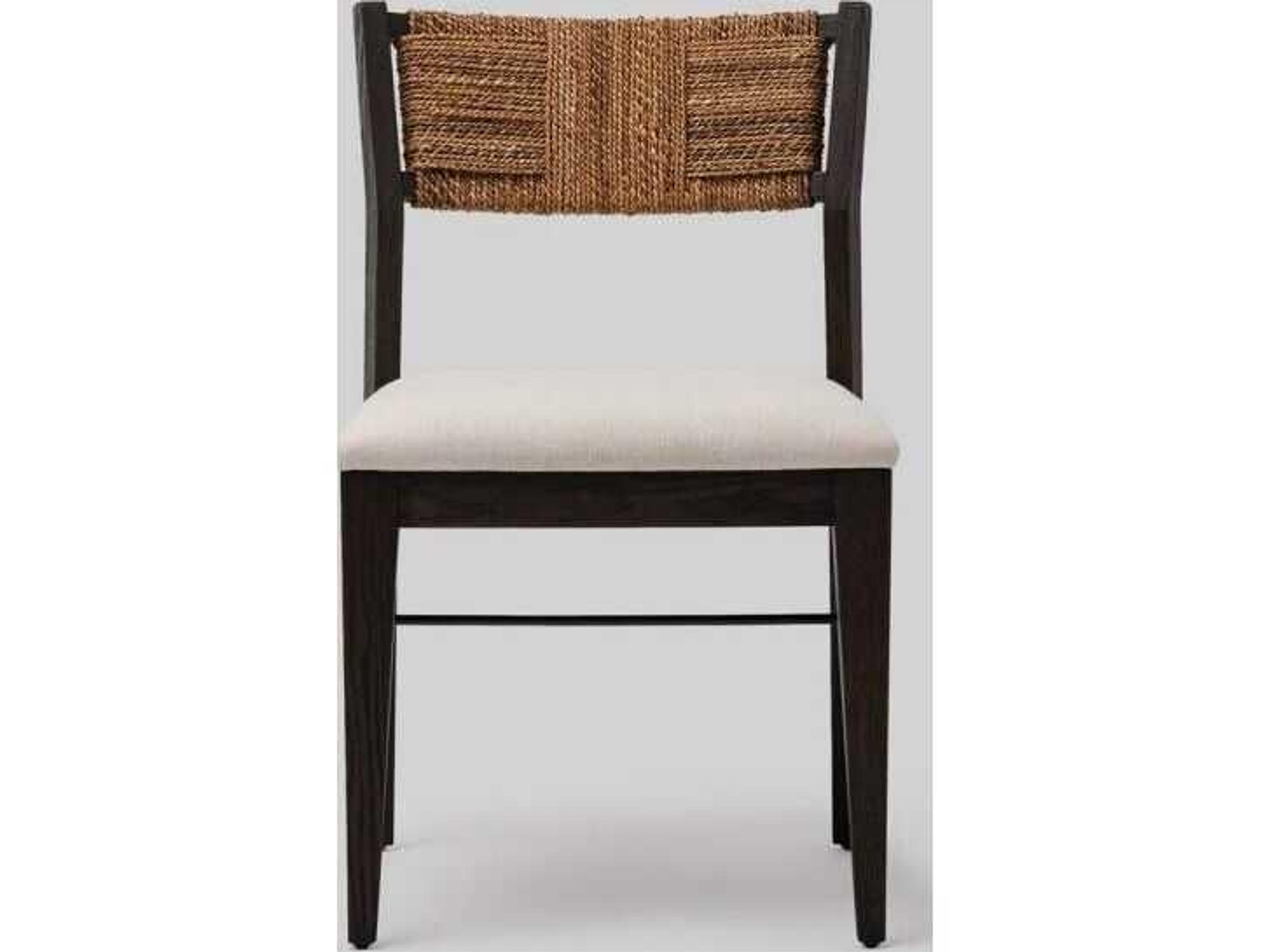 Interlude Home Colony Sungkai Wood Black Upholstered Armless Dining Chair