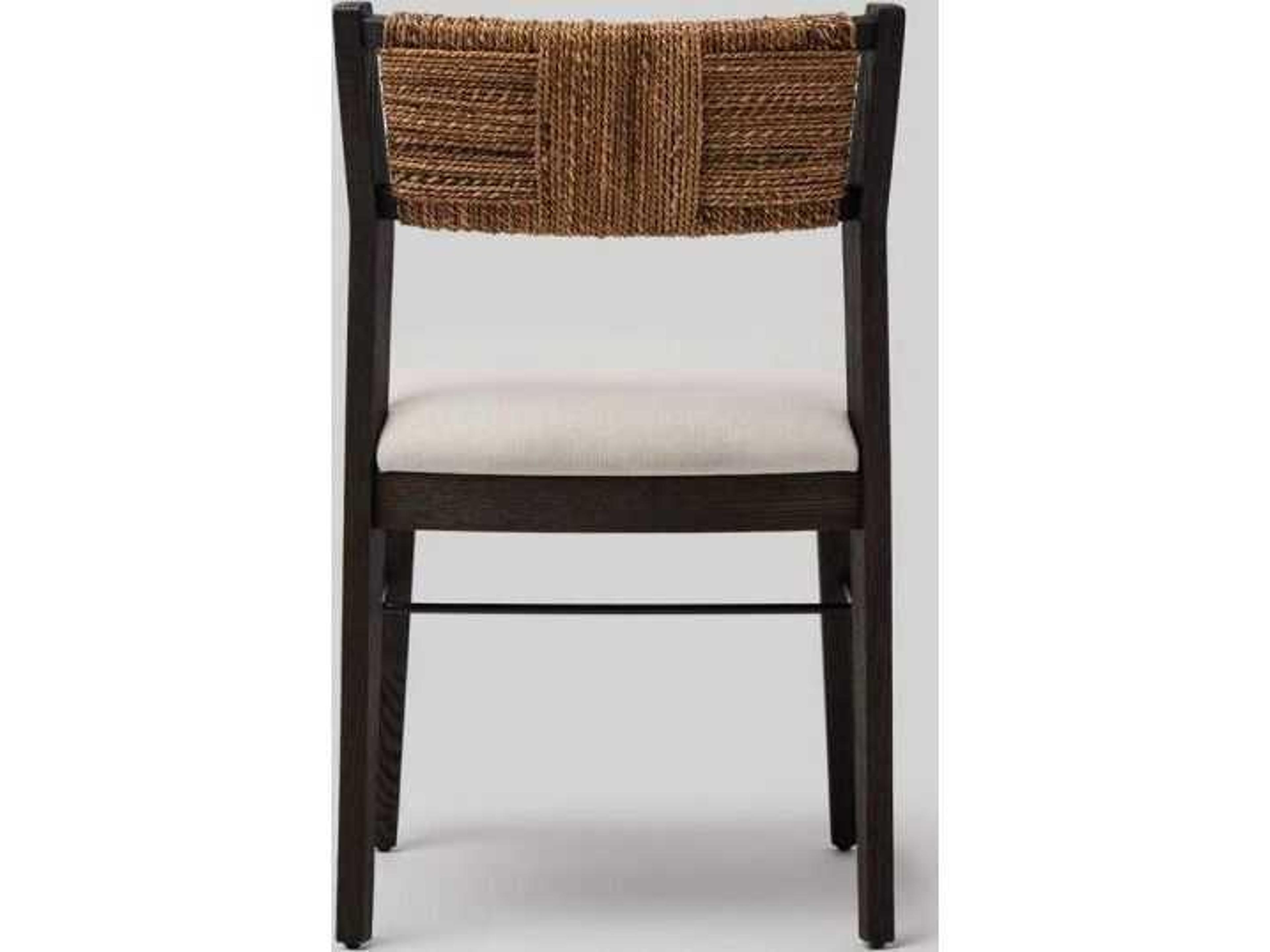 Interlude Home Colony Sungkai Wood Black Upholstered Armless Dining Chair