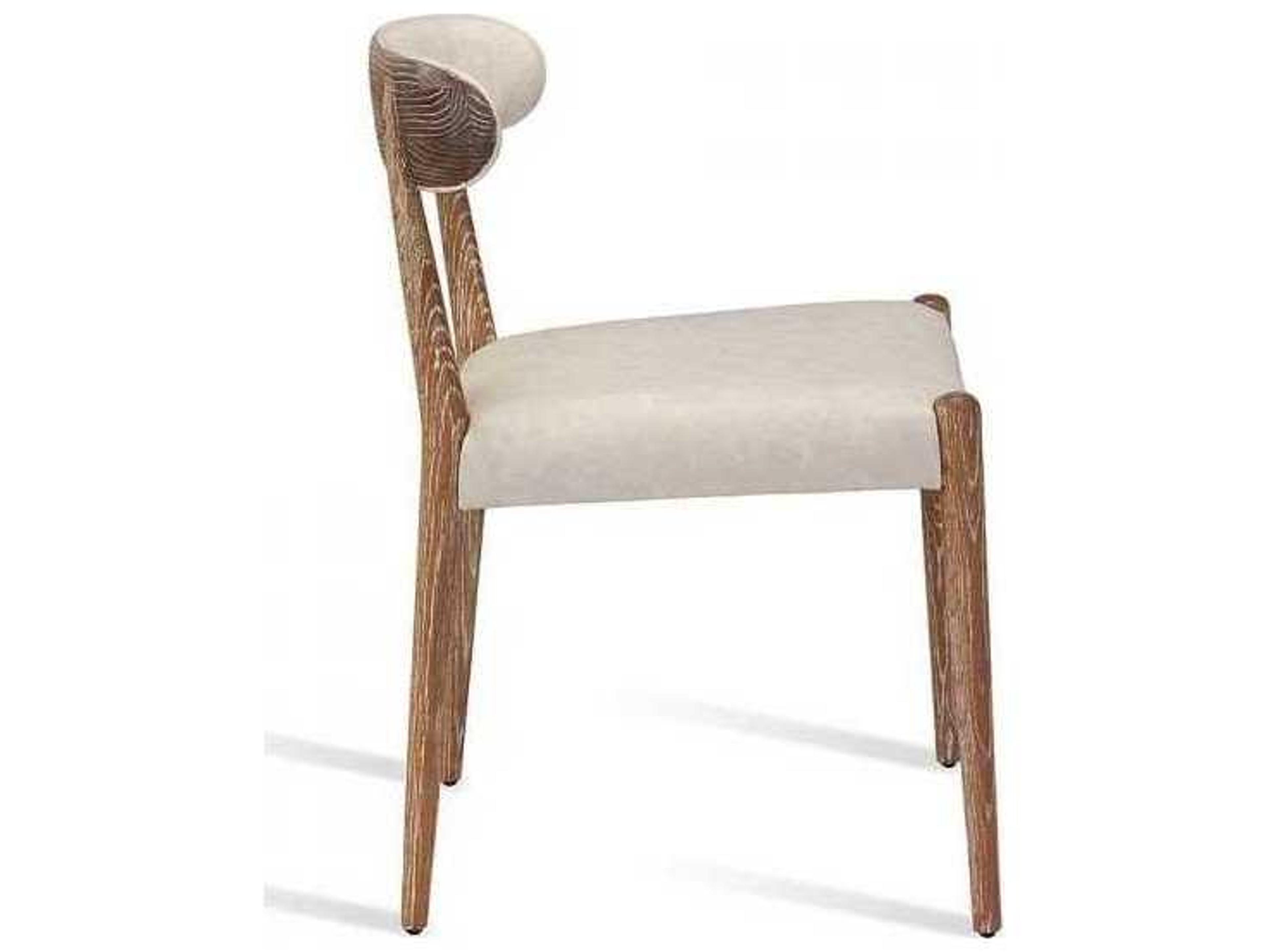Interlude Home Adeline Oak Wood Beige Side Dining Chair