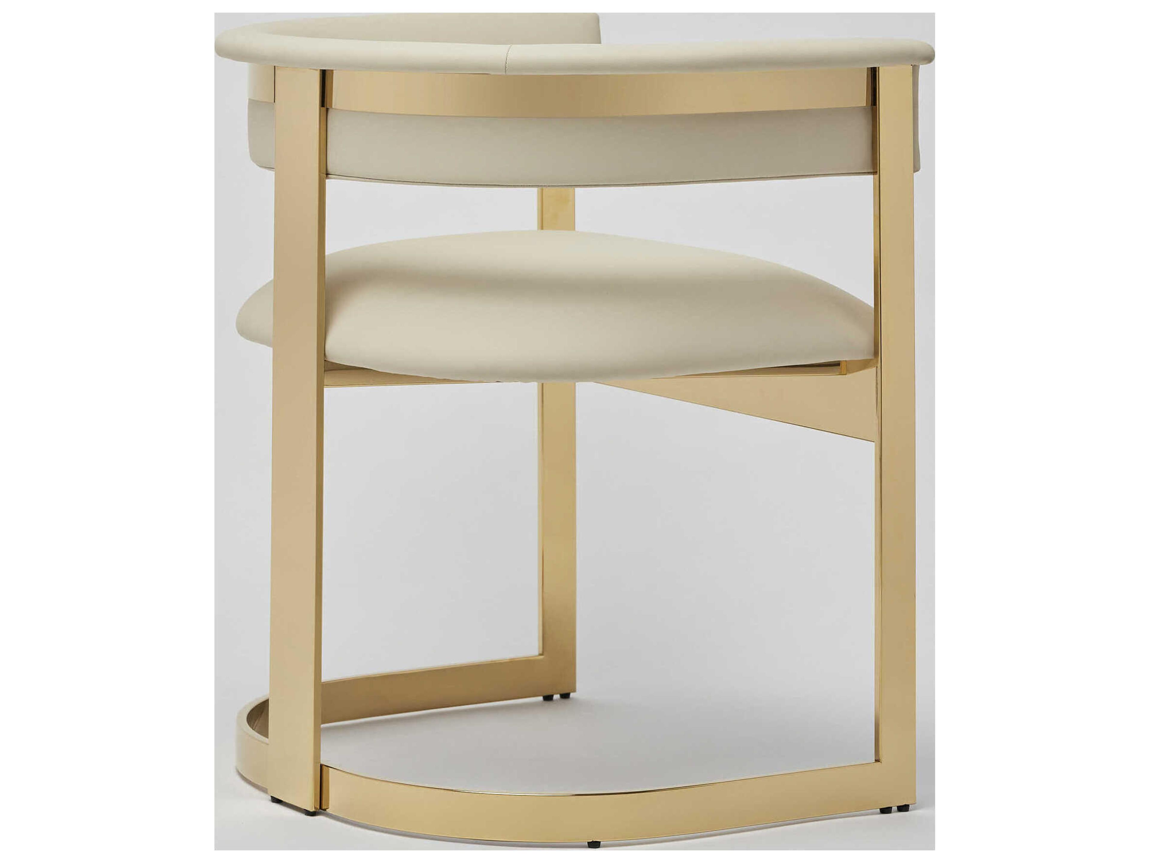 Interlude Home Darcy Beige Leather Arm Dining Chair