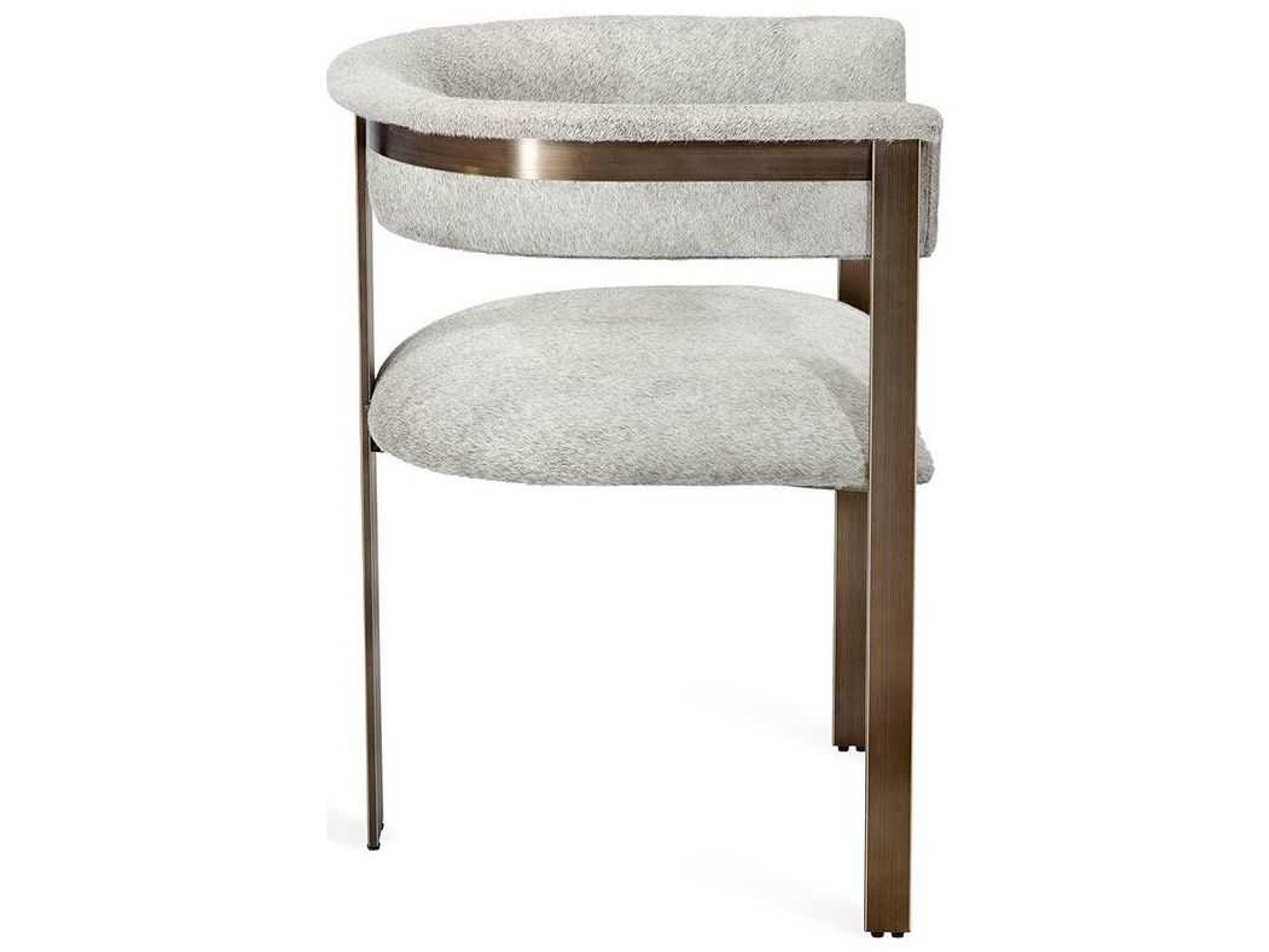 Interlude Home Darcy Leather Brown Upholstered Arm Dining Chair