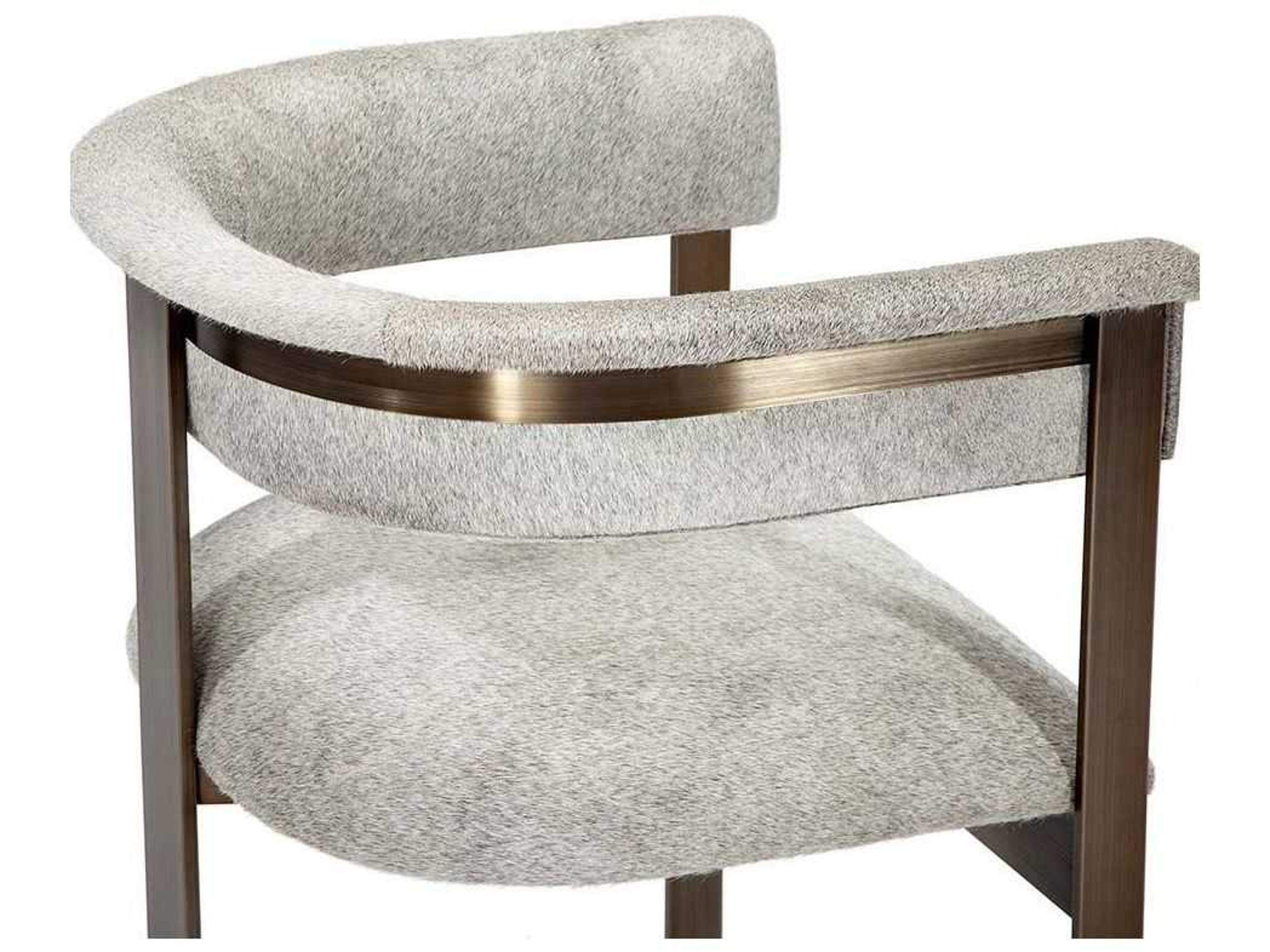 Interlude Home Darcy Leather Brown Upholstered Arm Dining Chair