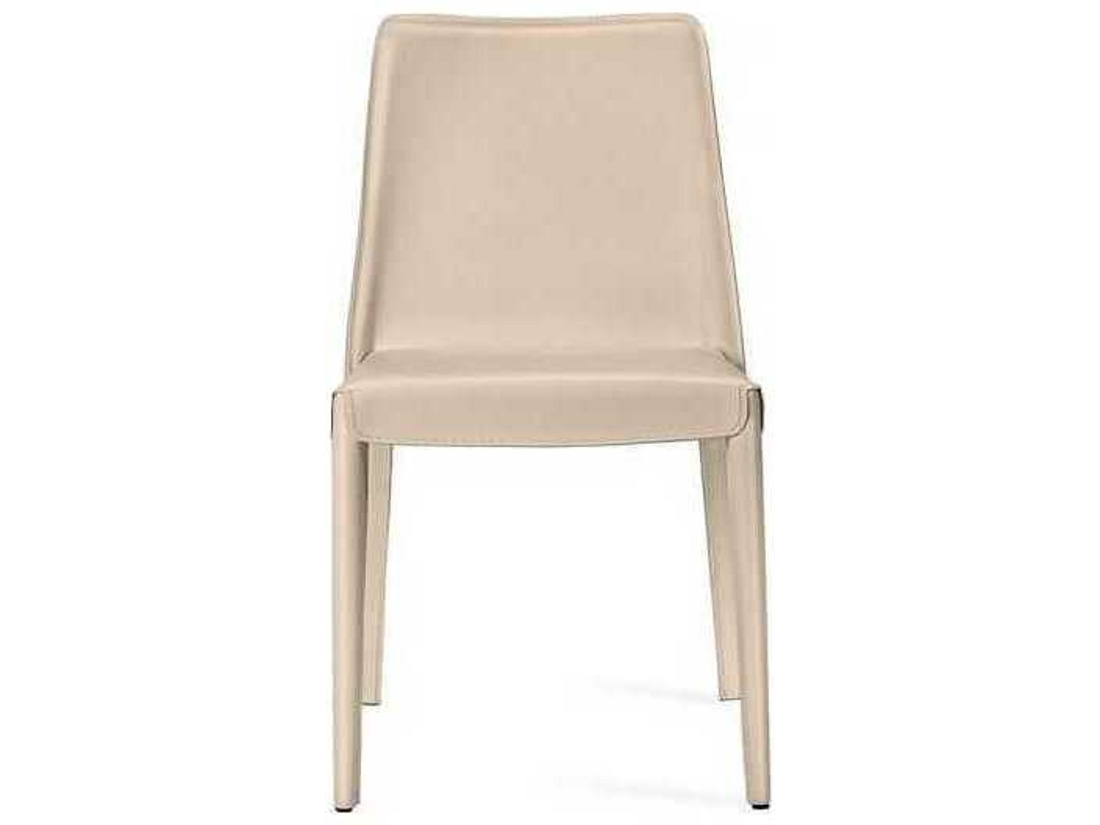Interlude Home Malin Beige Leather Armless Dining Chair