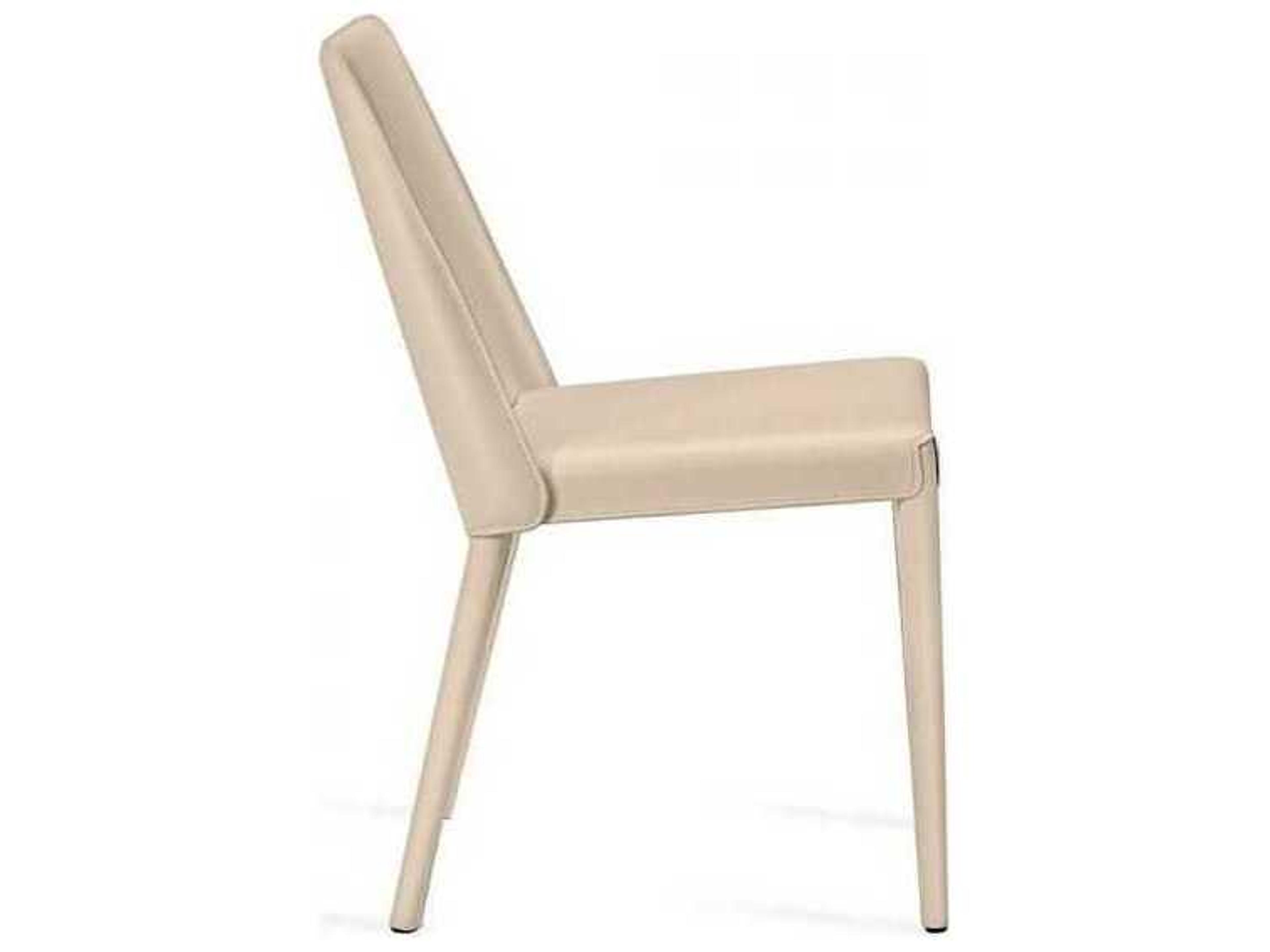 Interlude Home Malin Beige Leather Armless Dining Chair