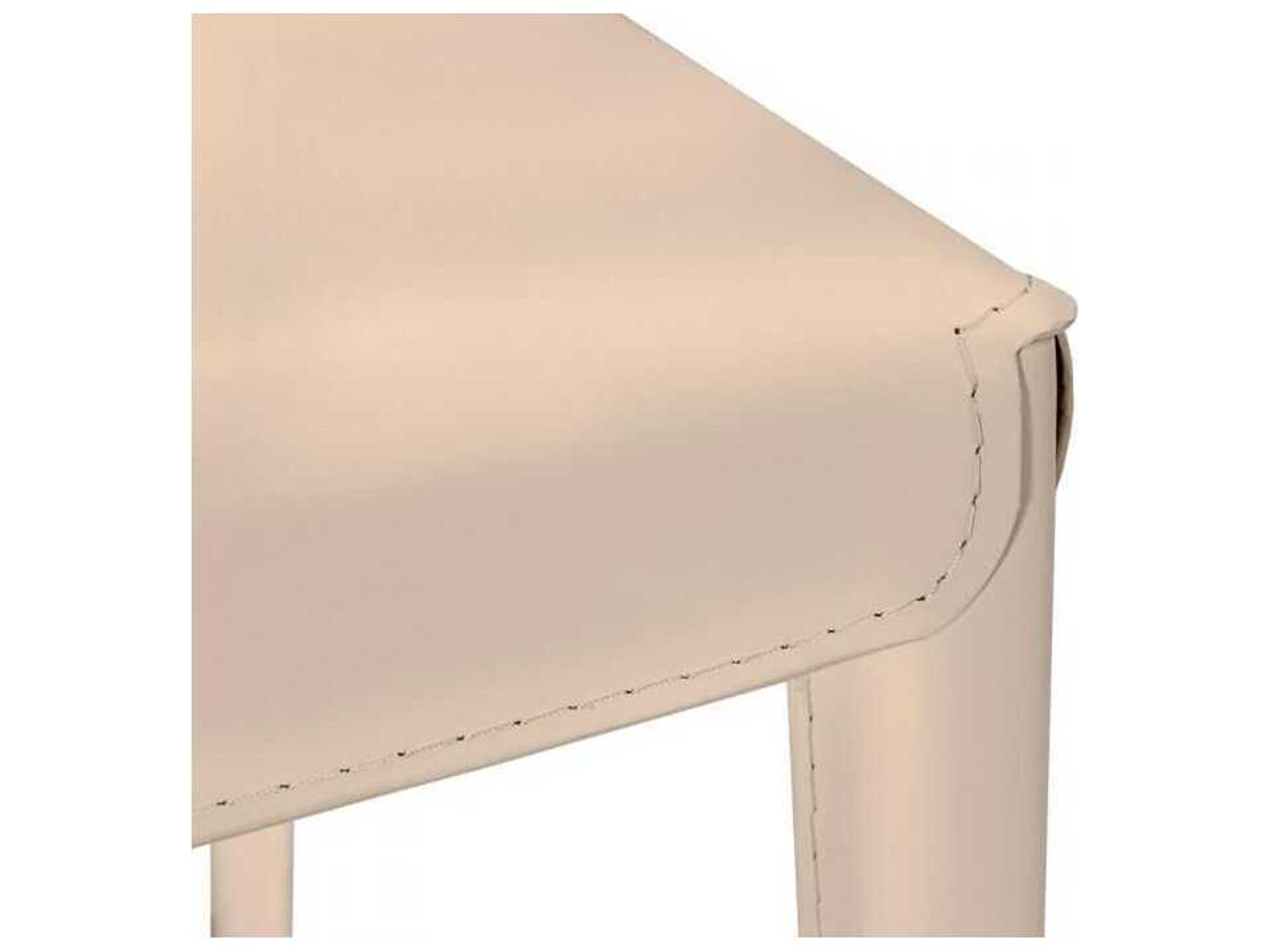 Interlude Home Malin Beige Leather Armless Dining Chair